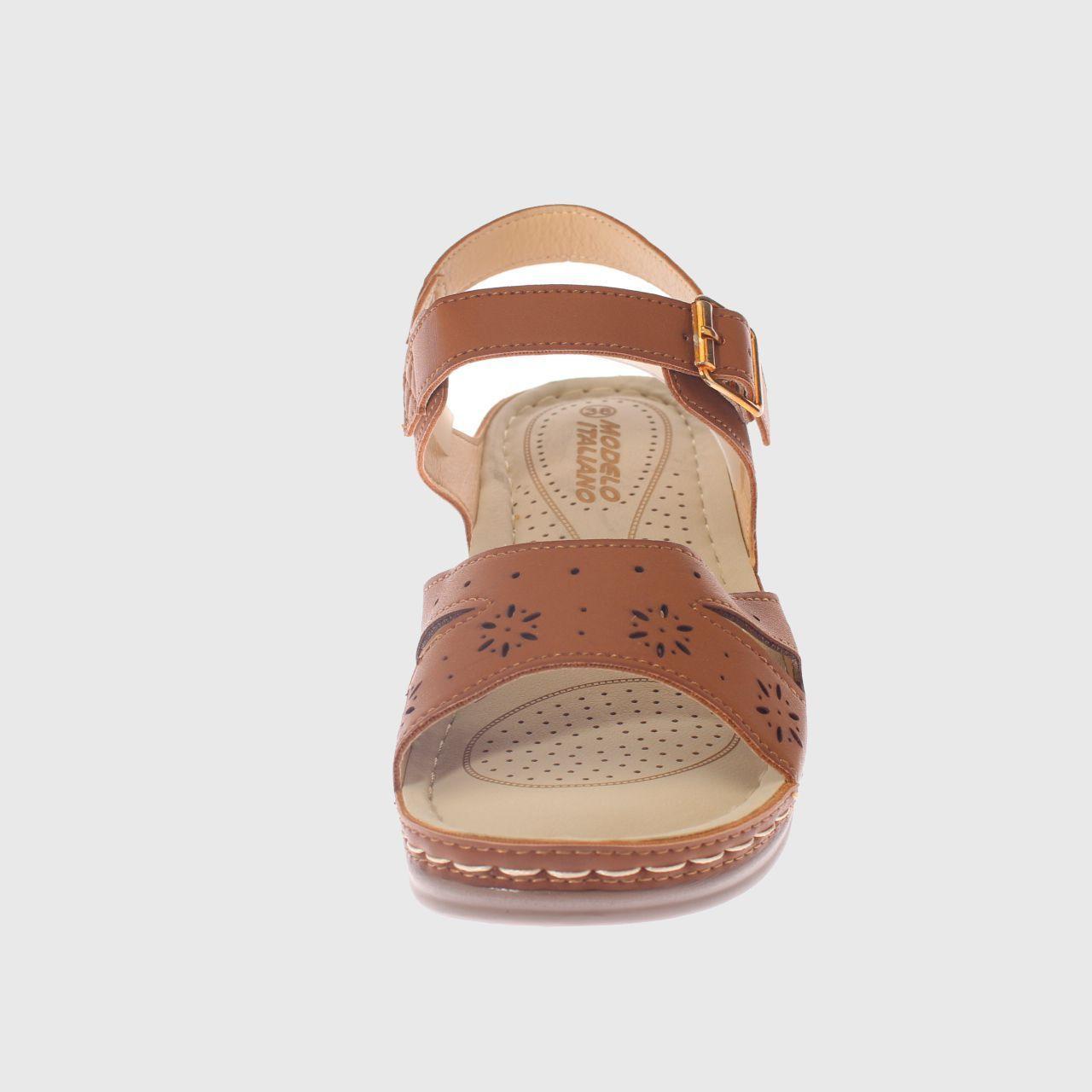 Sandalia Confort Camel Vía Franca Mujer-2
