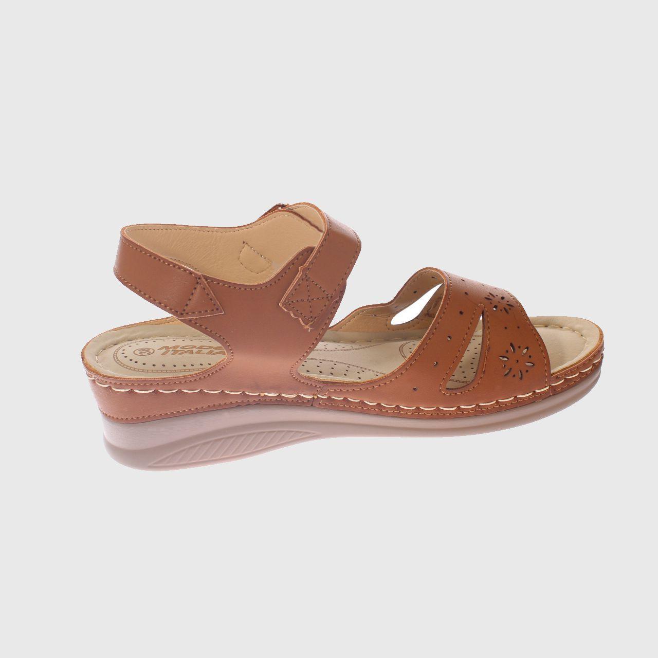 Sandalia Confort Camel Vía Franca Mujer-3