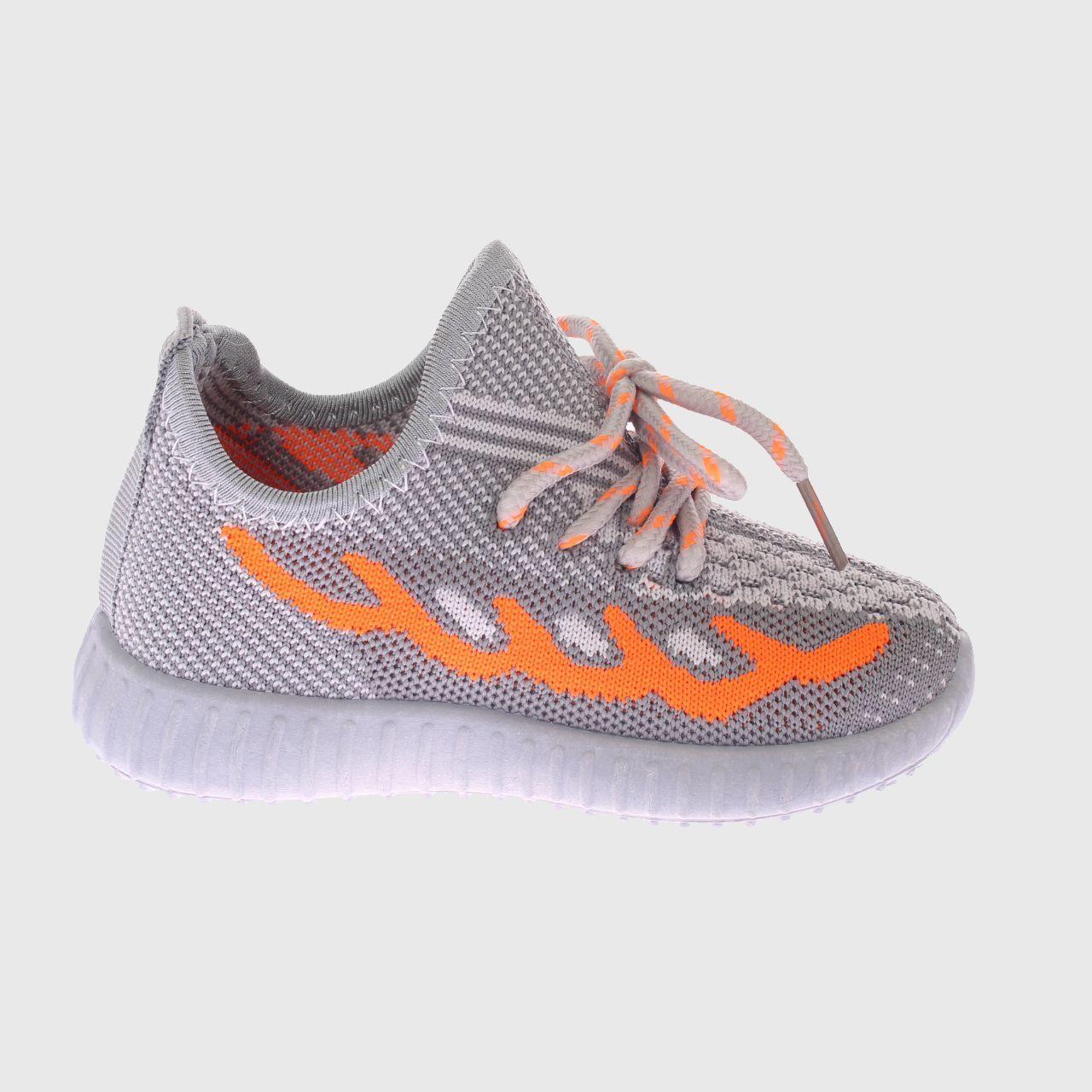 Zapatilla Kids Gris Naranjo Vía Franca Niño-3
