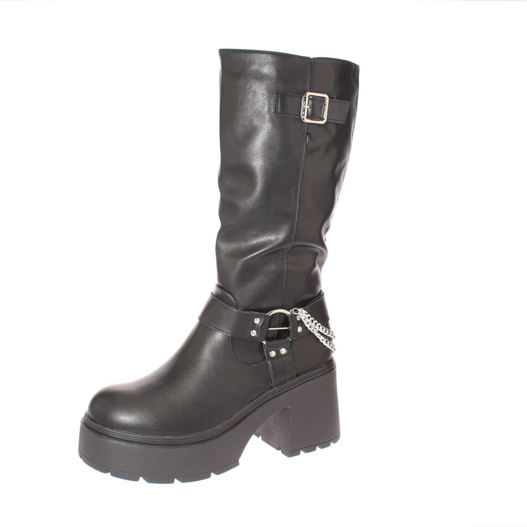 Bota Terraplen Negro Vía Franca Mujer Art: 5PG230921BLACK-0