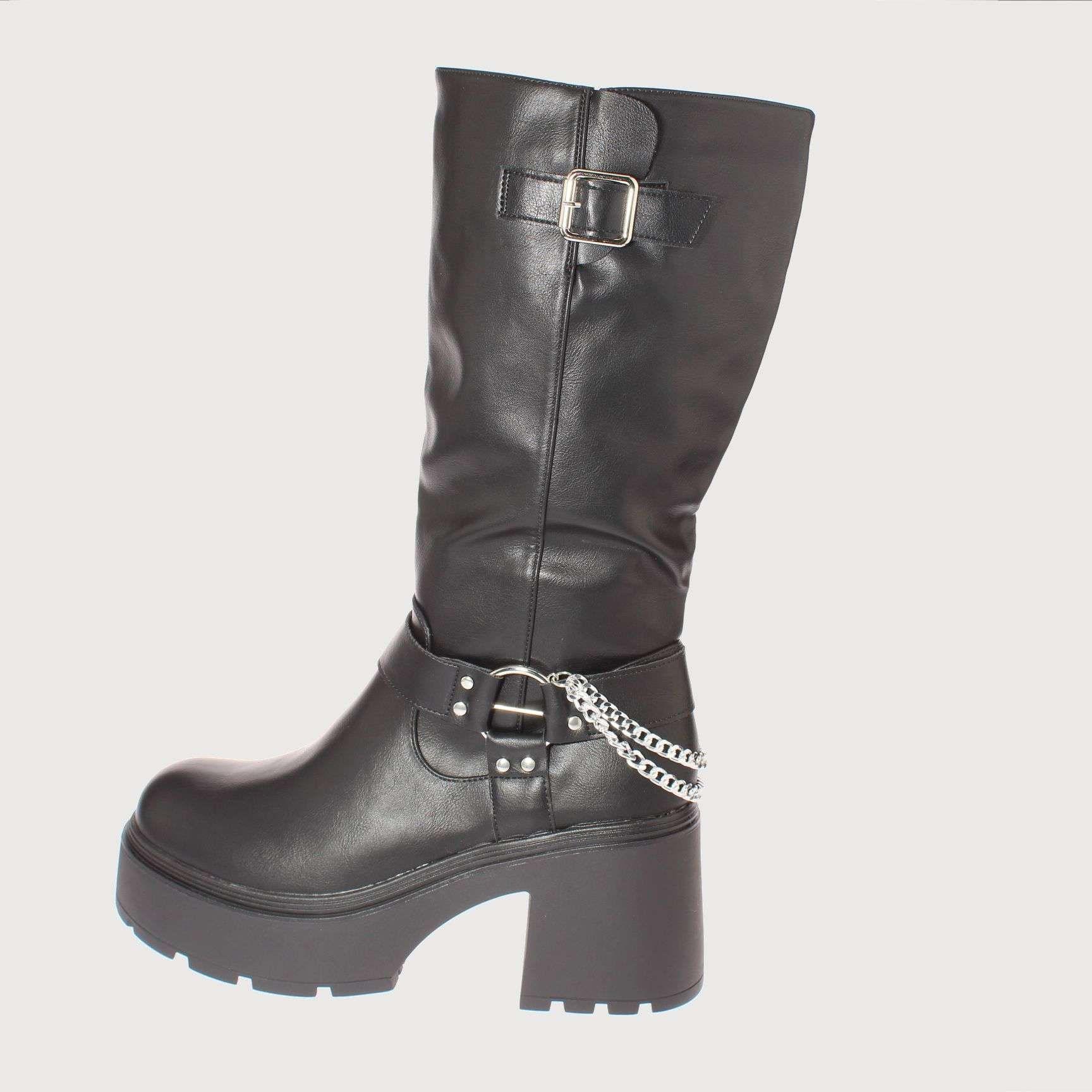 Bota Terraplen Negro Vía Franca Mujer Art: 5PG230921BLACK-1