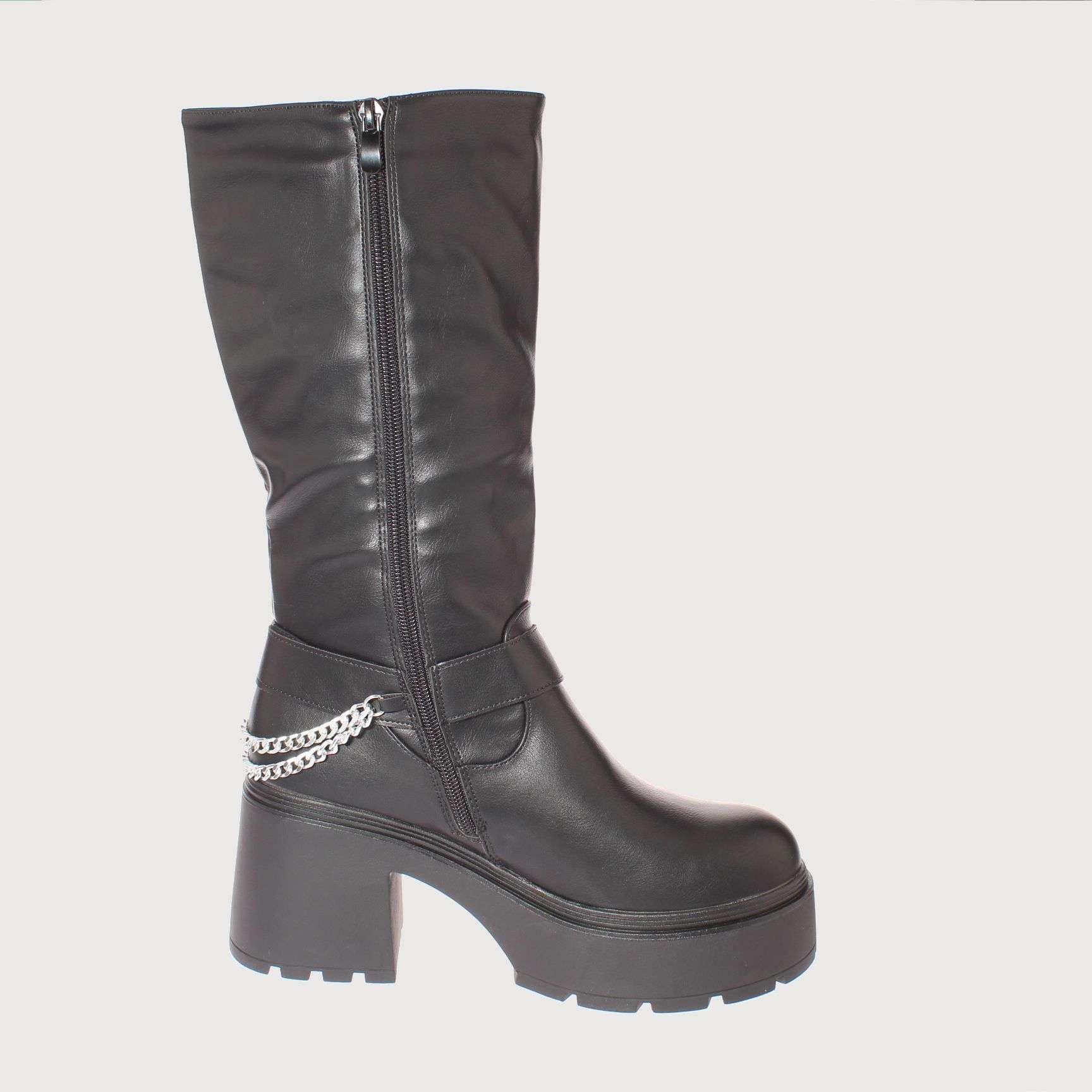 Bota Terraplen Negro Vía Franca Mujer Art: 5PG230921BLACK-3