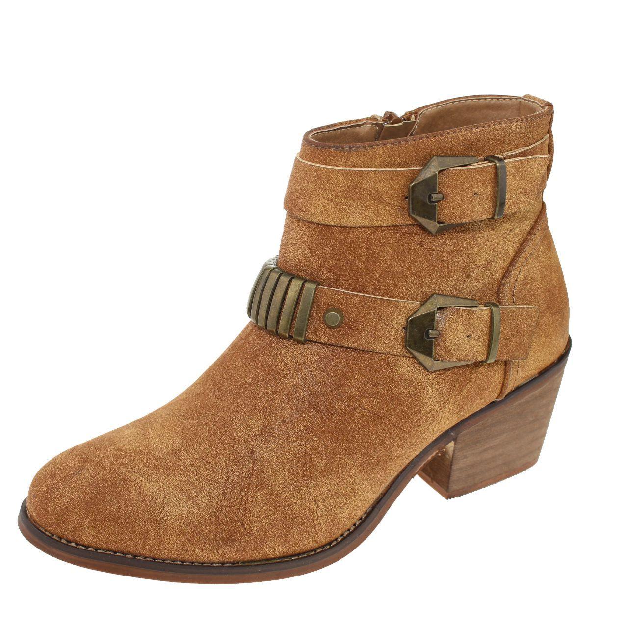 Botín Camel Vía Franca Mujer-0