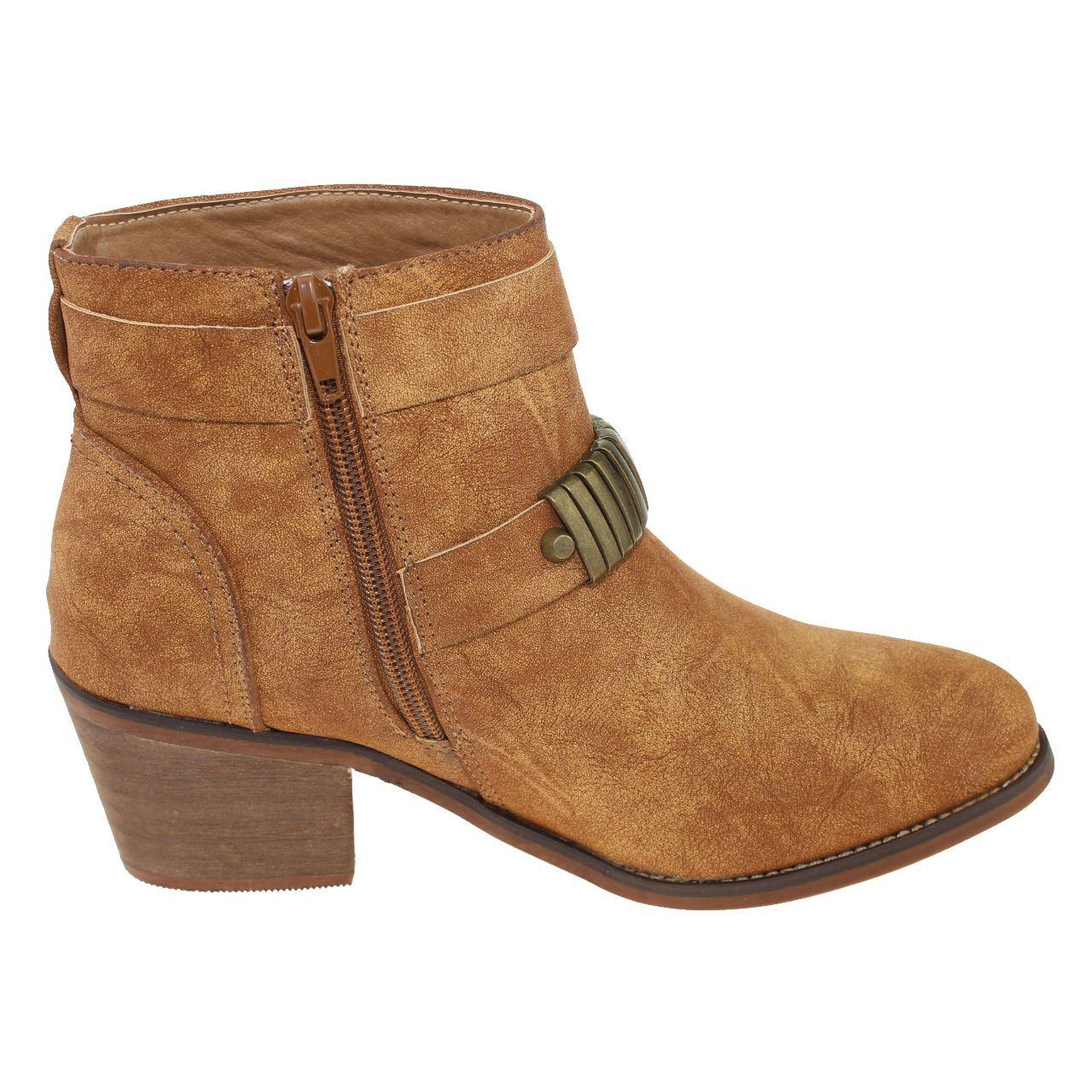 Botín Camel Vía Franca Mujer-1