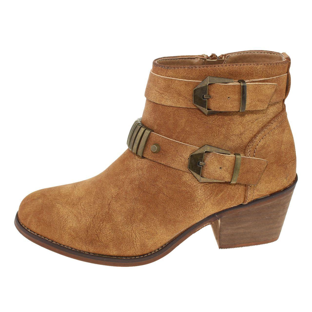 Botín Camel Vía Franca Mujer-2