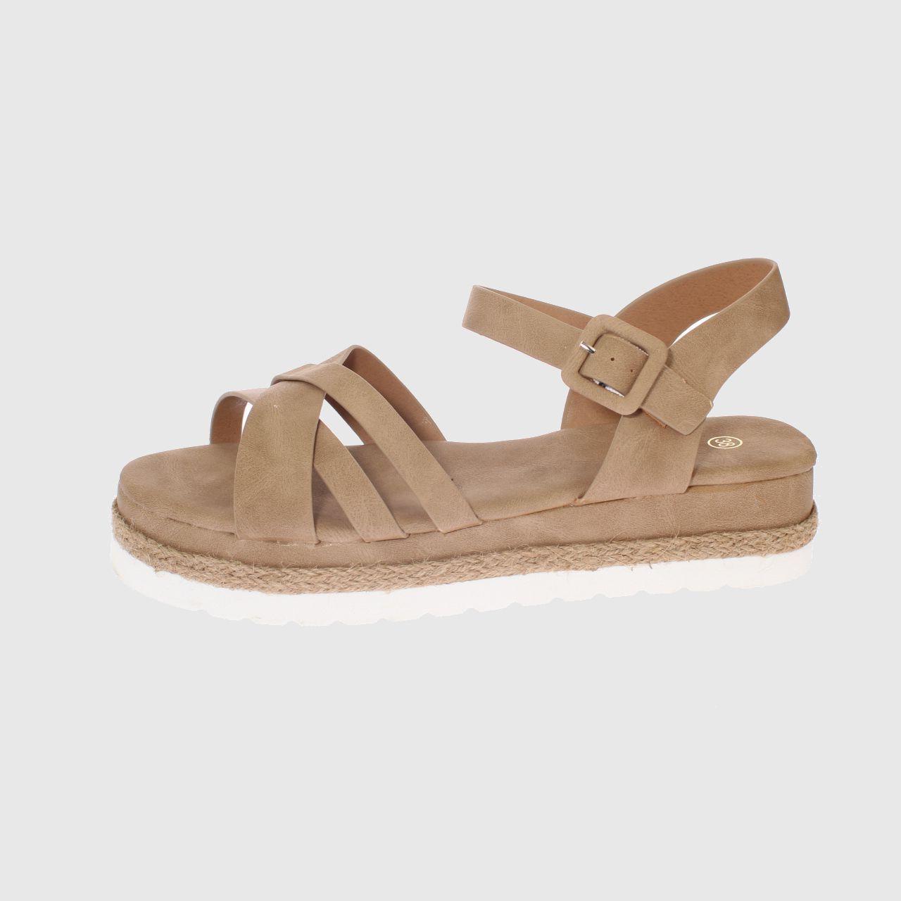 Sandalia Plataforma Khaki Vía franca Mujer-2