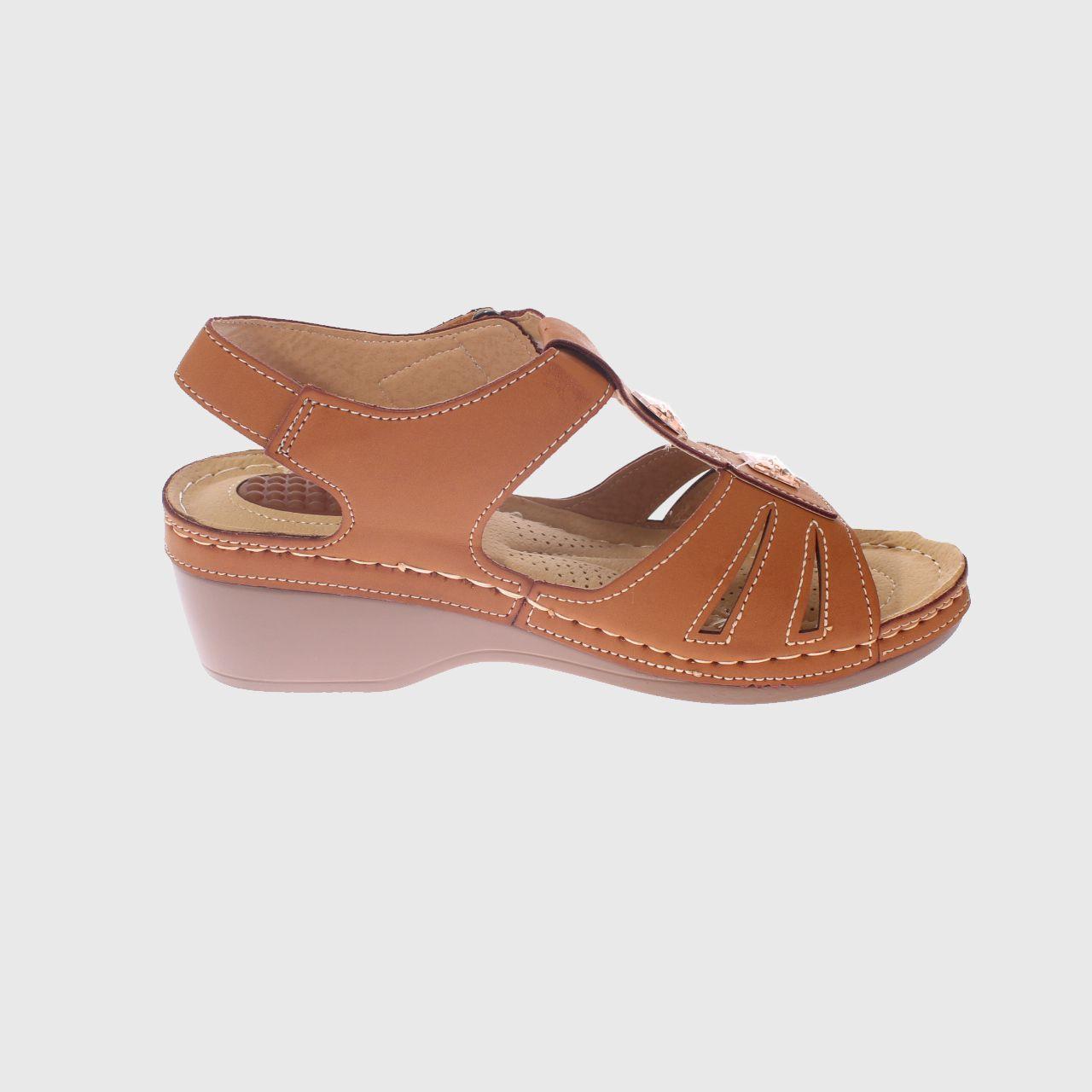 Sandalia Confort Camel Vía Franca Mujer-3
