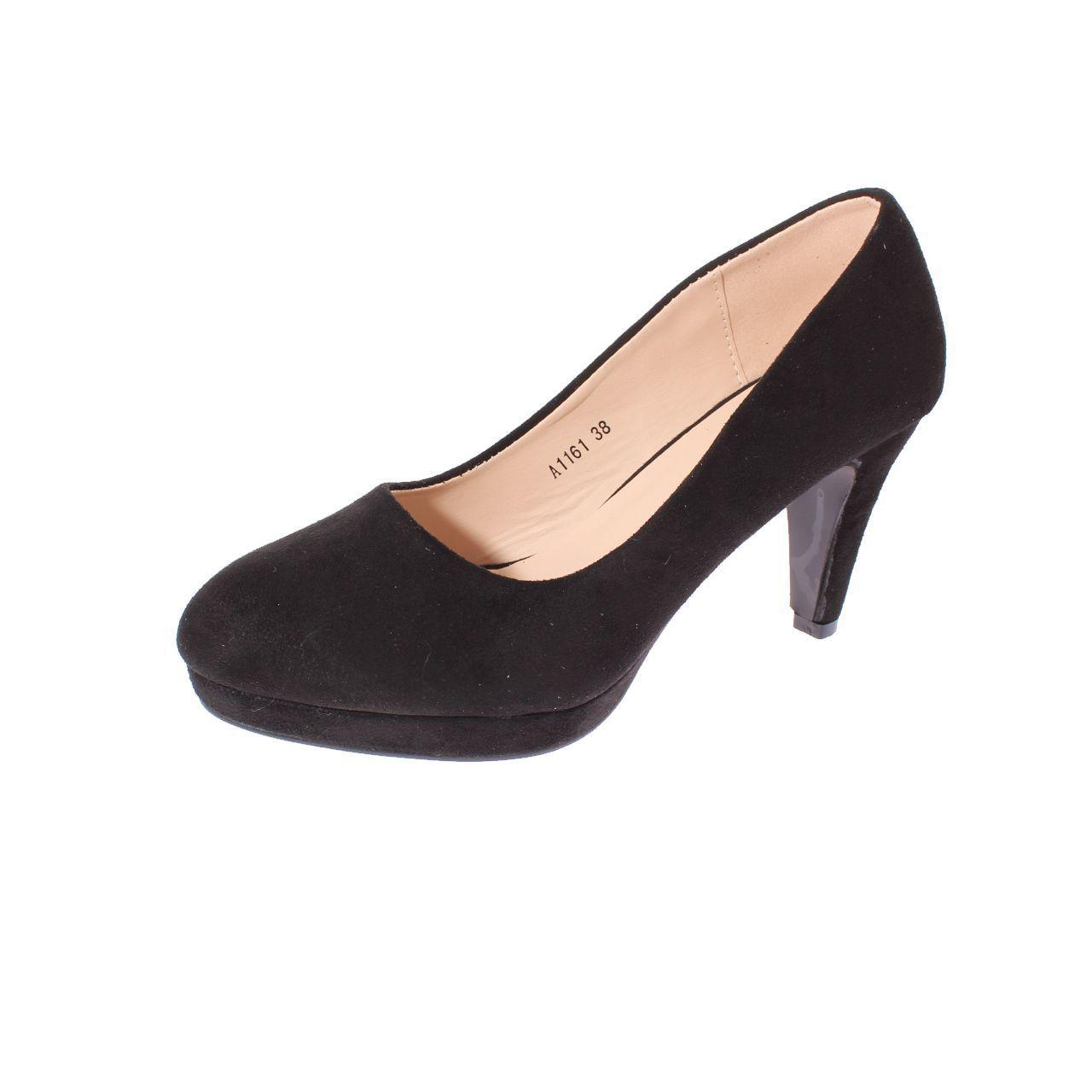 Zapato Taco Negro Vía Franca Mujer-0