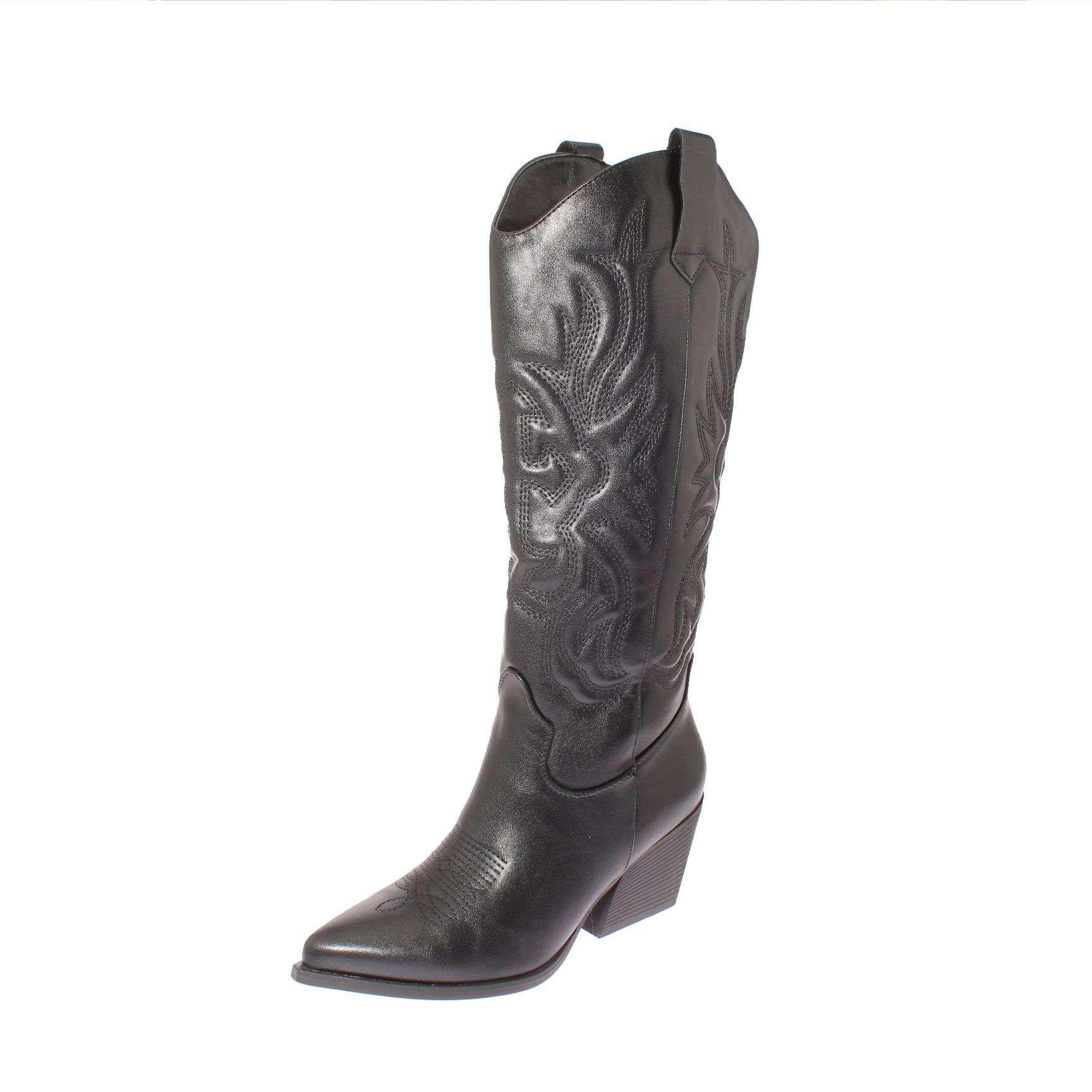 Bota Vaquera Negro Vía Franca Mujer Art: 5Q15NEGRO-0