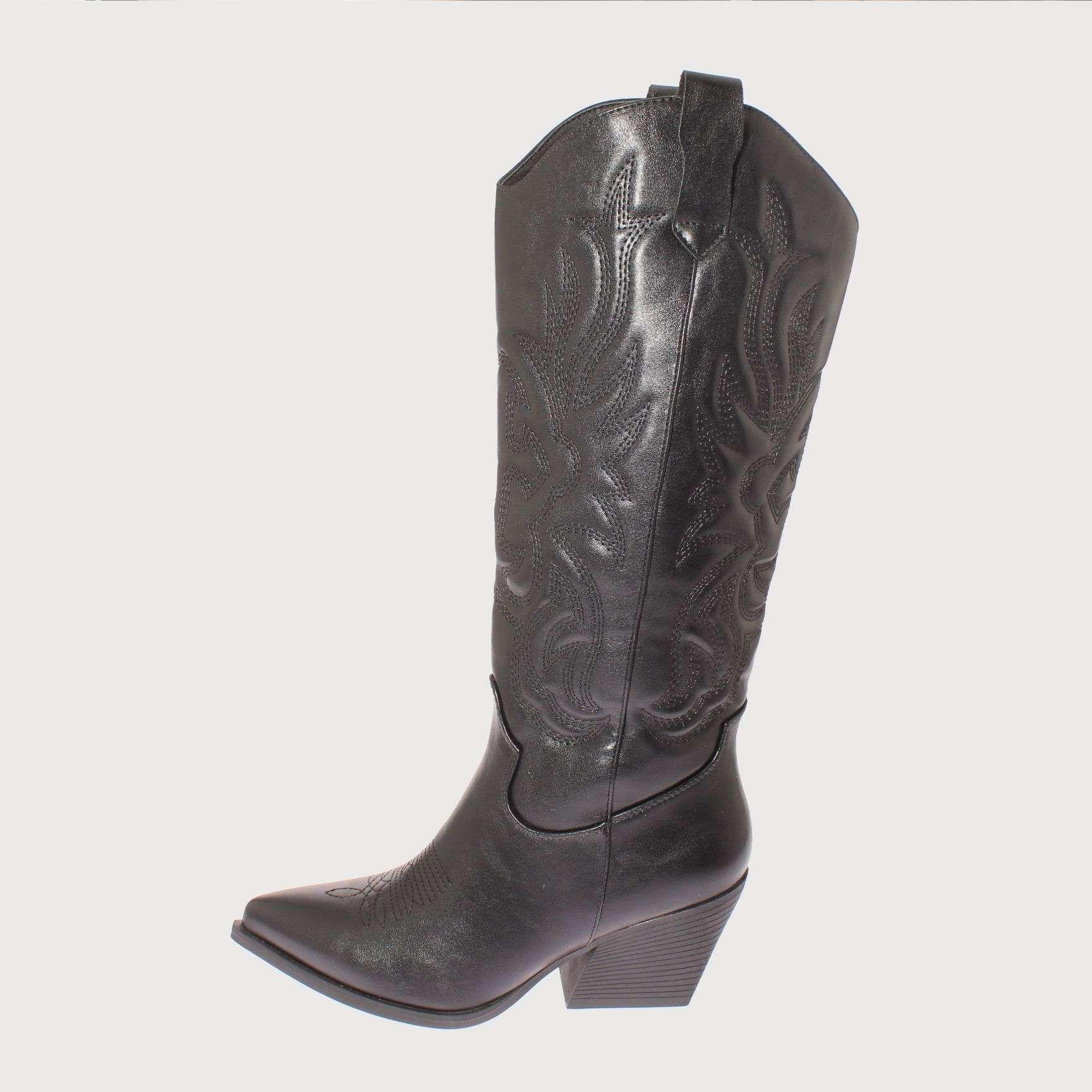 Bota Vaquera Negro Vía Franca Mujer Art: 5Q15NEGRO-1