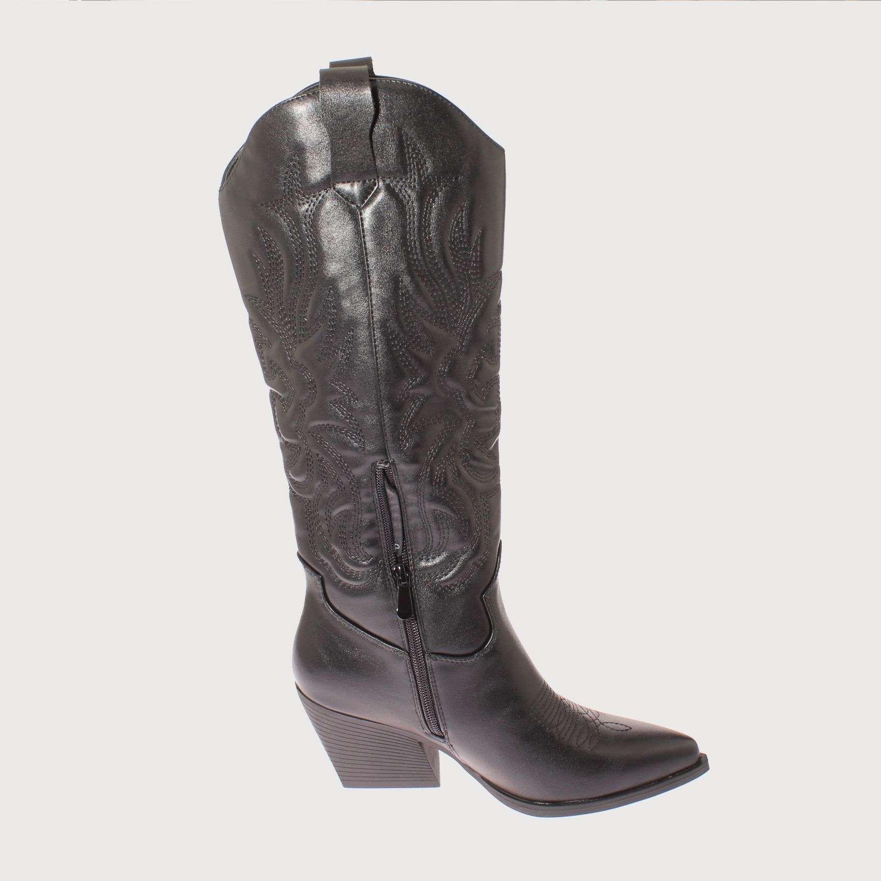 Bota Vaquera Negro Vía Franca Mujer Art: 5Q15NEGRO-3