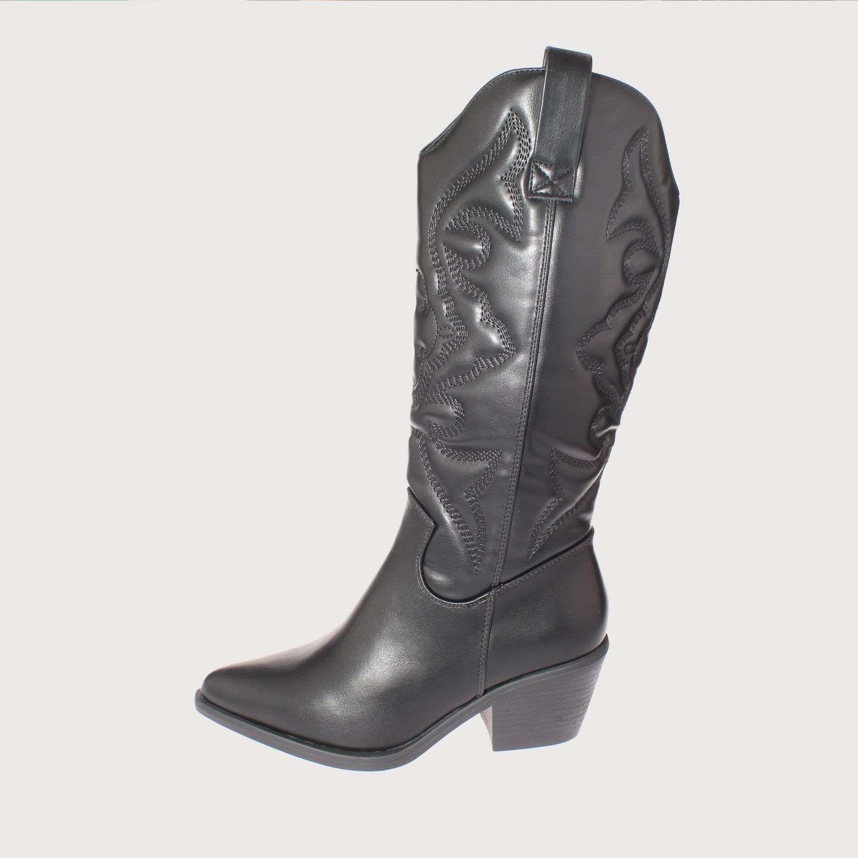 Bota Vaquera Negro Vía Franca Mujer Art: 5PG230741BLACK-1