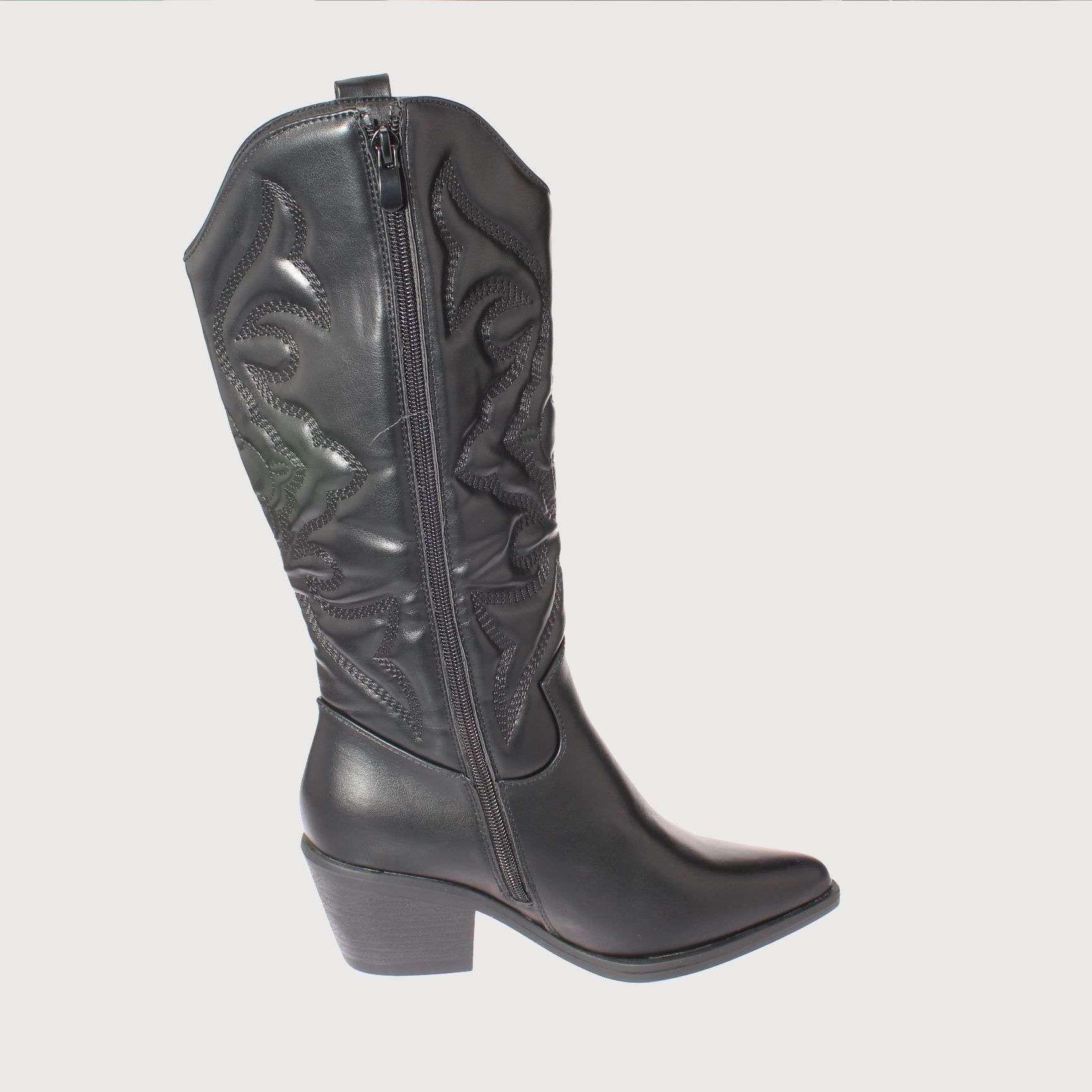 Bota Vaquera Negro Vía Franca Mujer Art: 5PG230741BLACK-3
