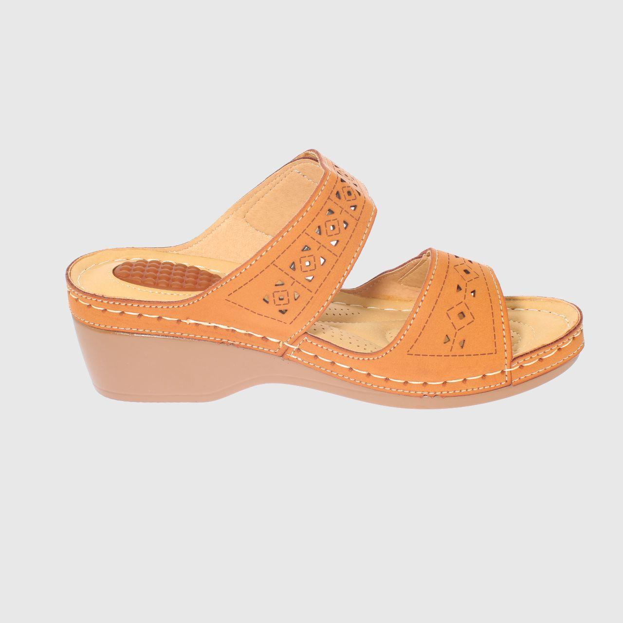 Sandalia Confort Camel Vía Franca Mujer-3
