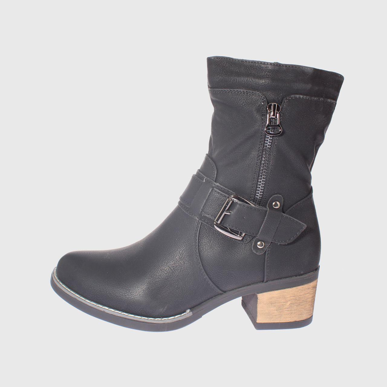 Bota  Negro Vía Franca Mujer-1