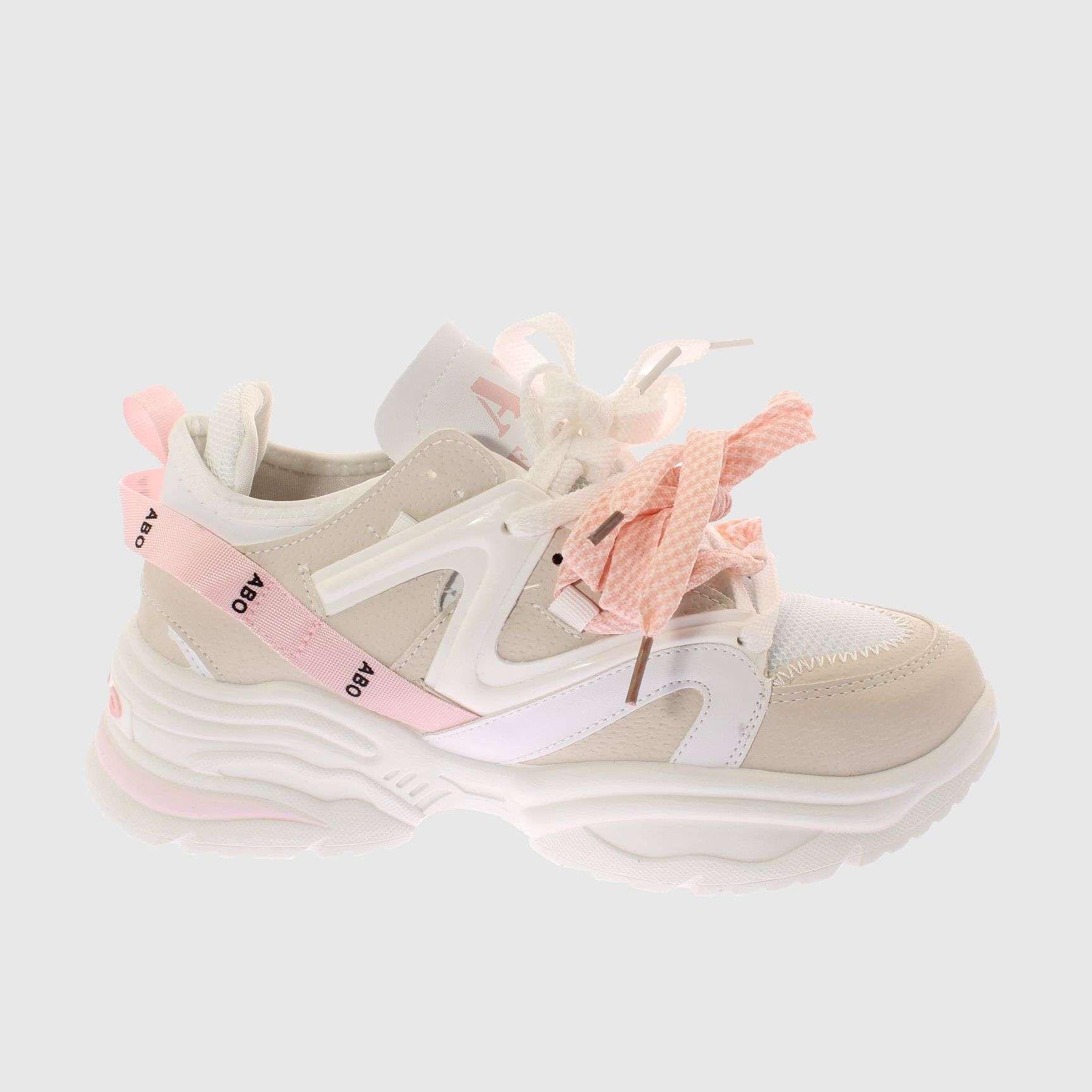 Zapatilla Blanco/Rosado Vía Franca Mujer-3