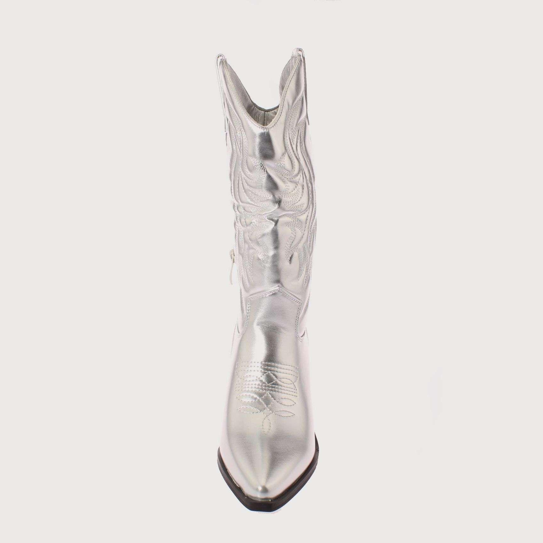 Bota Vaquera Plateado Vía Franca Mujer Art: 5CC247SILVER-2