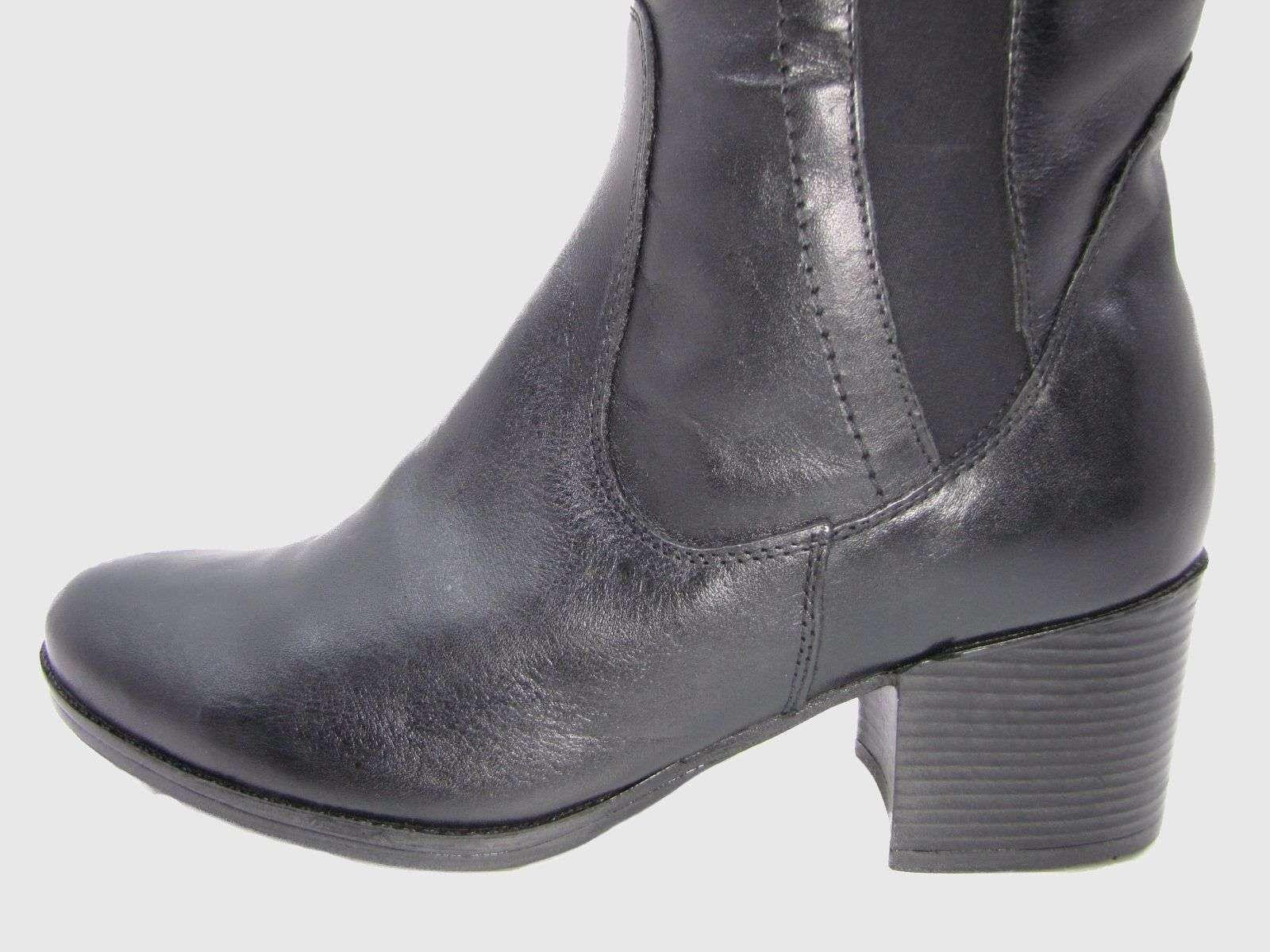 Bota Cuero Negro Vía Franca Mujer-4