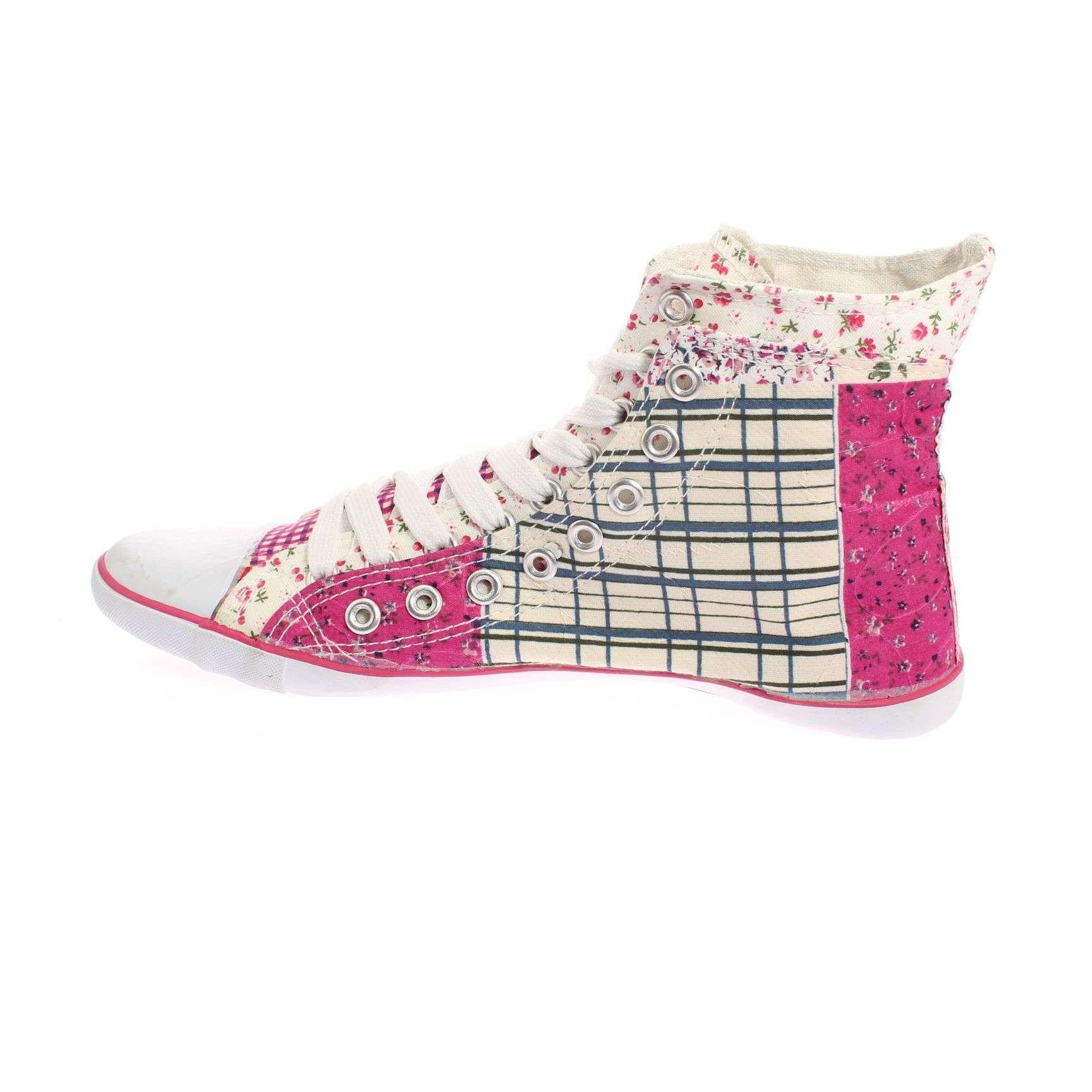 Zapatilla Lona Fucsia Vía Franca Mujer Art: 5DSCO1077FUCSIABLANCO-3