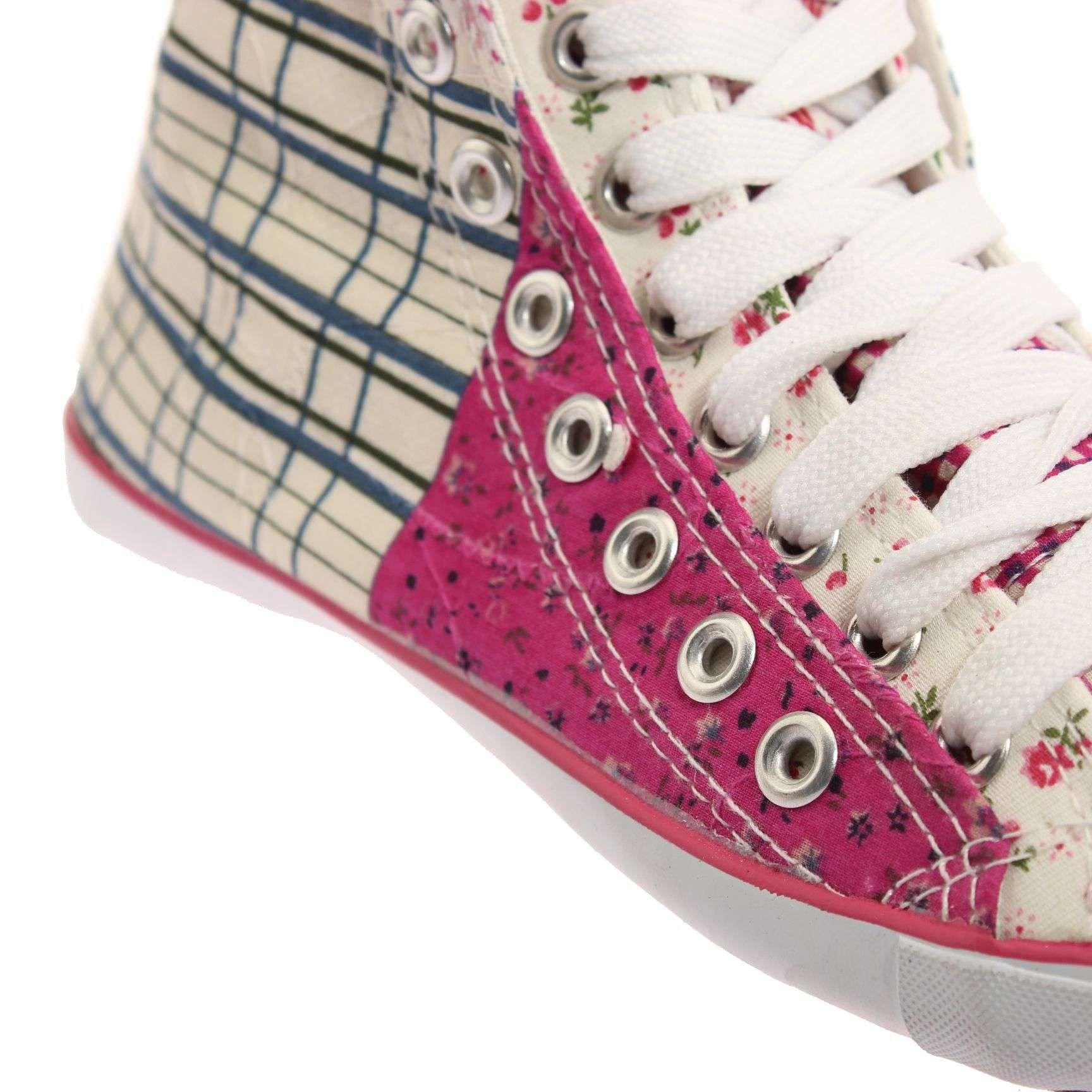 Zapatilla Lona Fucsia Vía Franca Mujer Art: 5DSCO1077FUCSIABLANCO-4