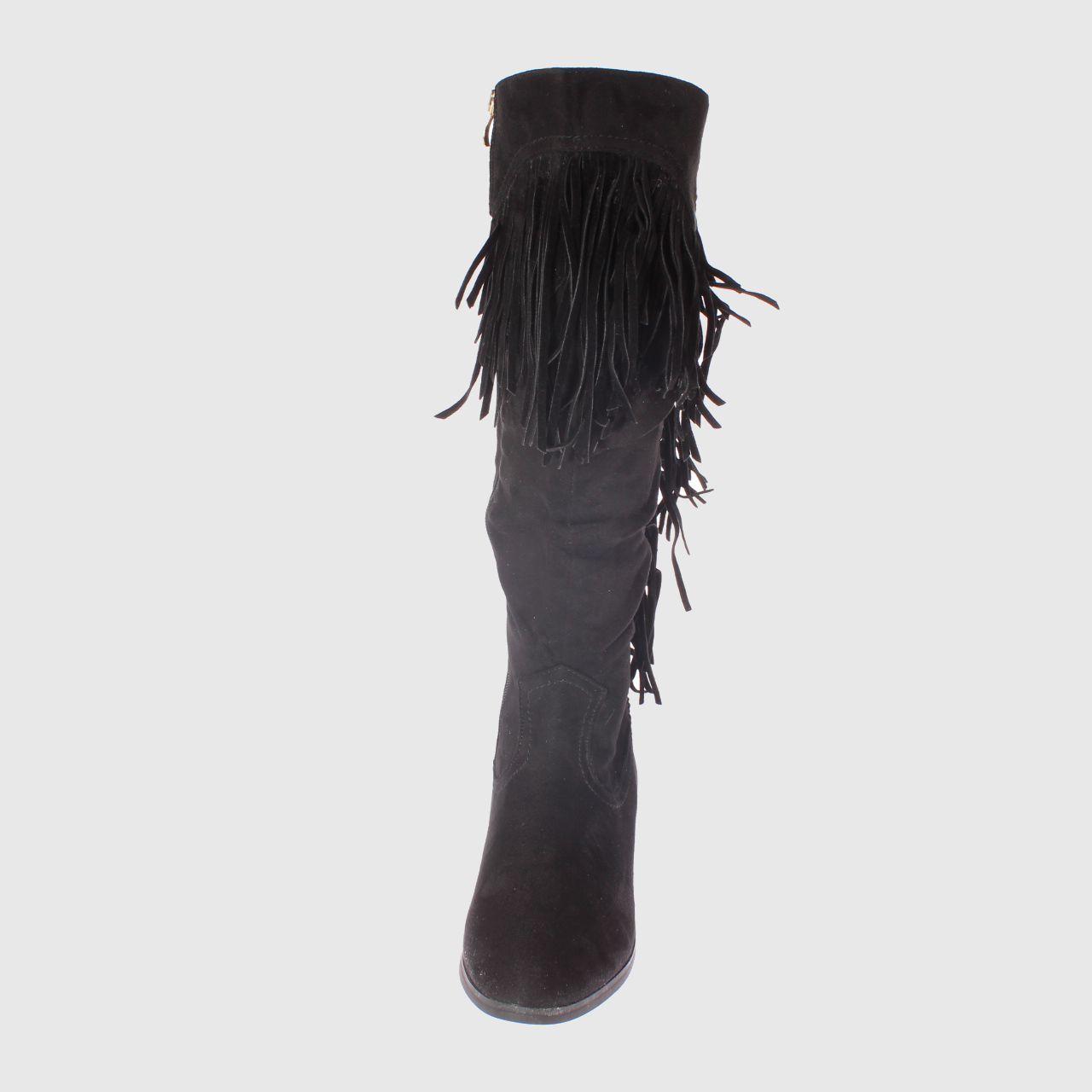 Bota Flecos Negro Vía Franca Mujer-2
