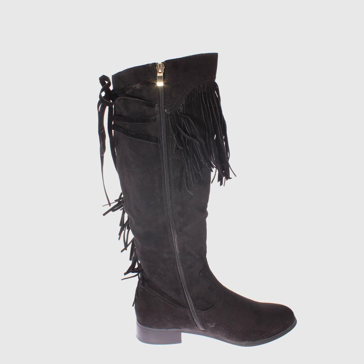 Bota Flecos Negro Vía Franca Mujer-3