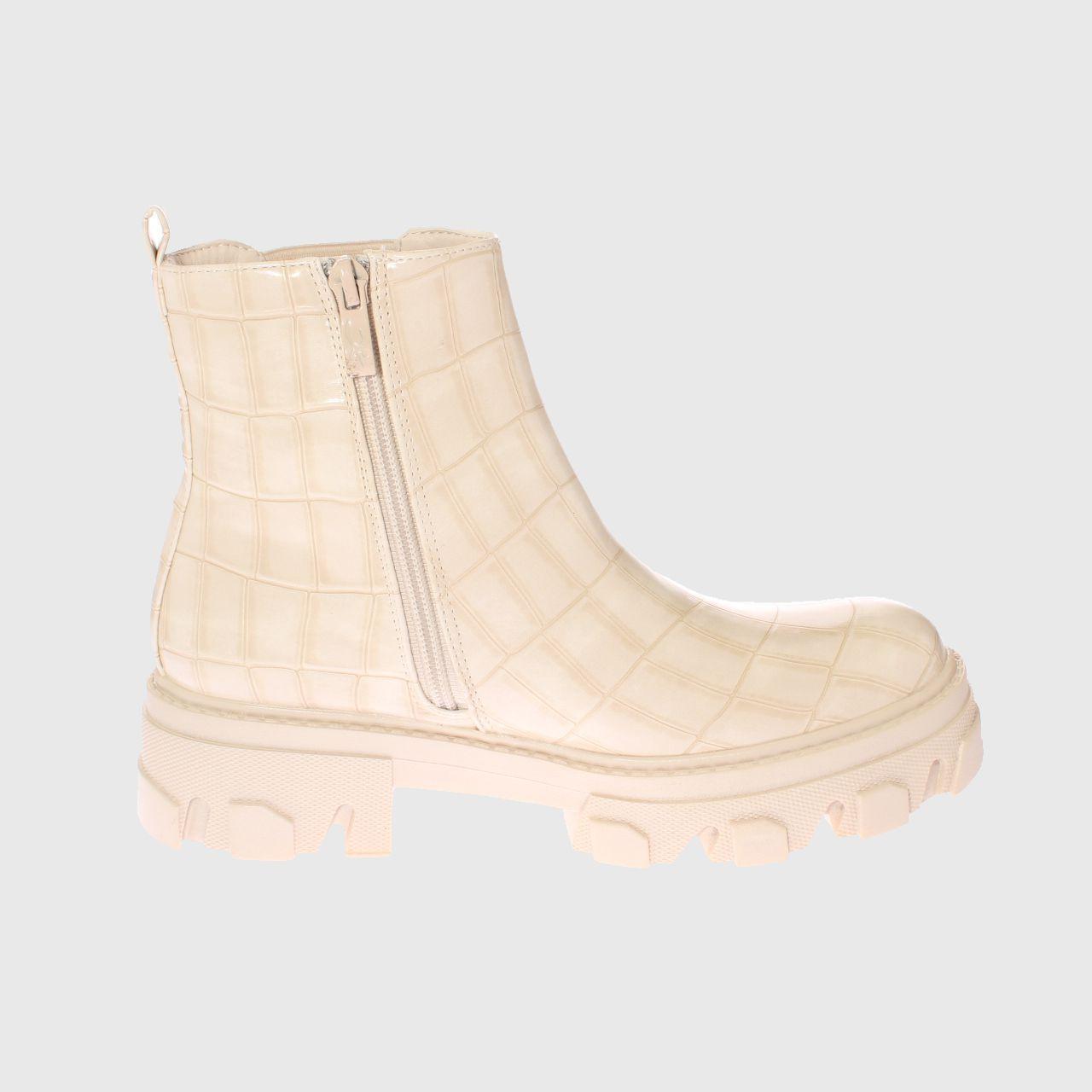 Botín Croco Beige Vía Franca Mujer-3