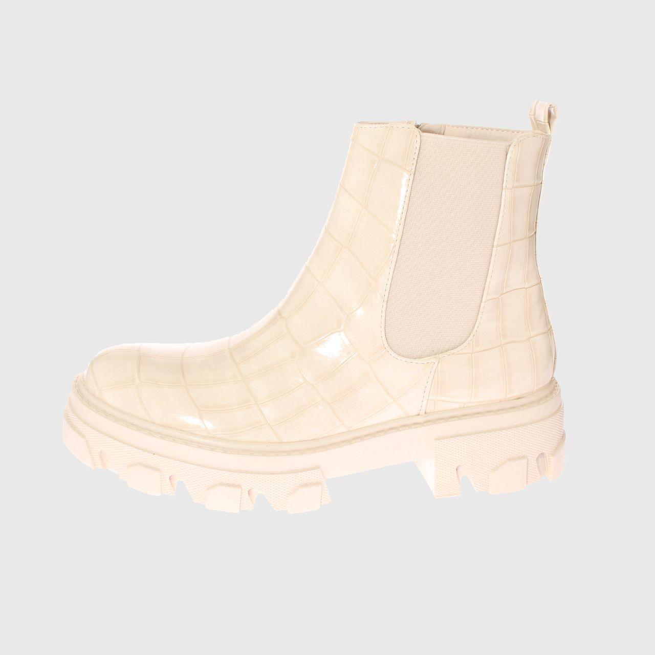 Botín Croco Beige Vía Franca Mujer-1