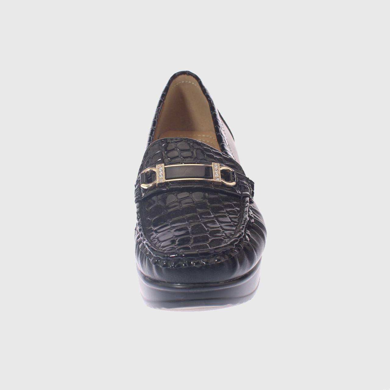 Mocasín Platafoma Negro Vía Franca Mujer-2