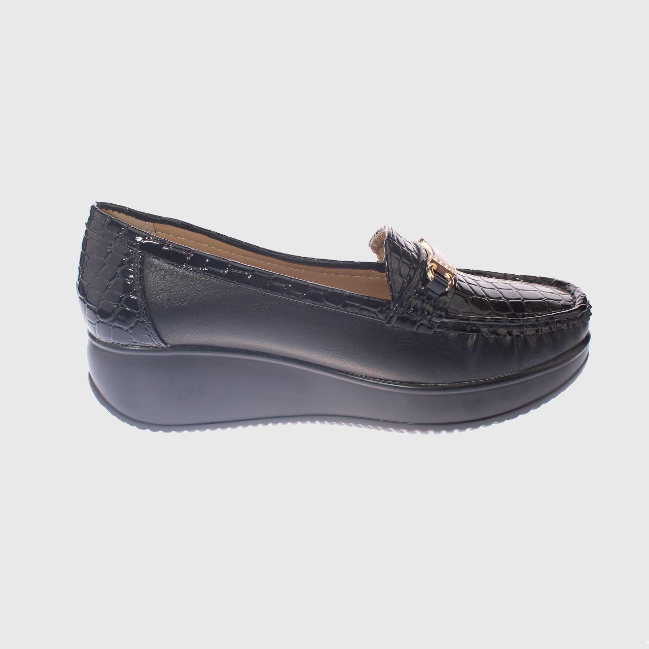 Mocasín Platafoma Negro Vía Franca Mujer-3