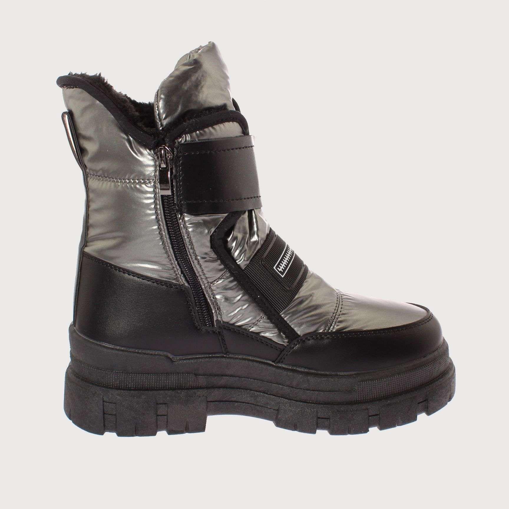 Bota Piel Plateado Vía Franca Mujer Art: 5Y306SILVER-3