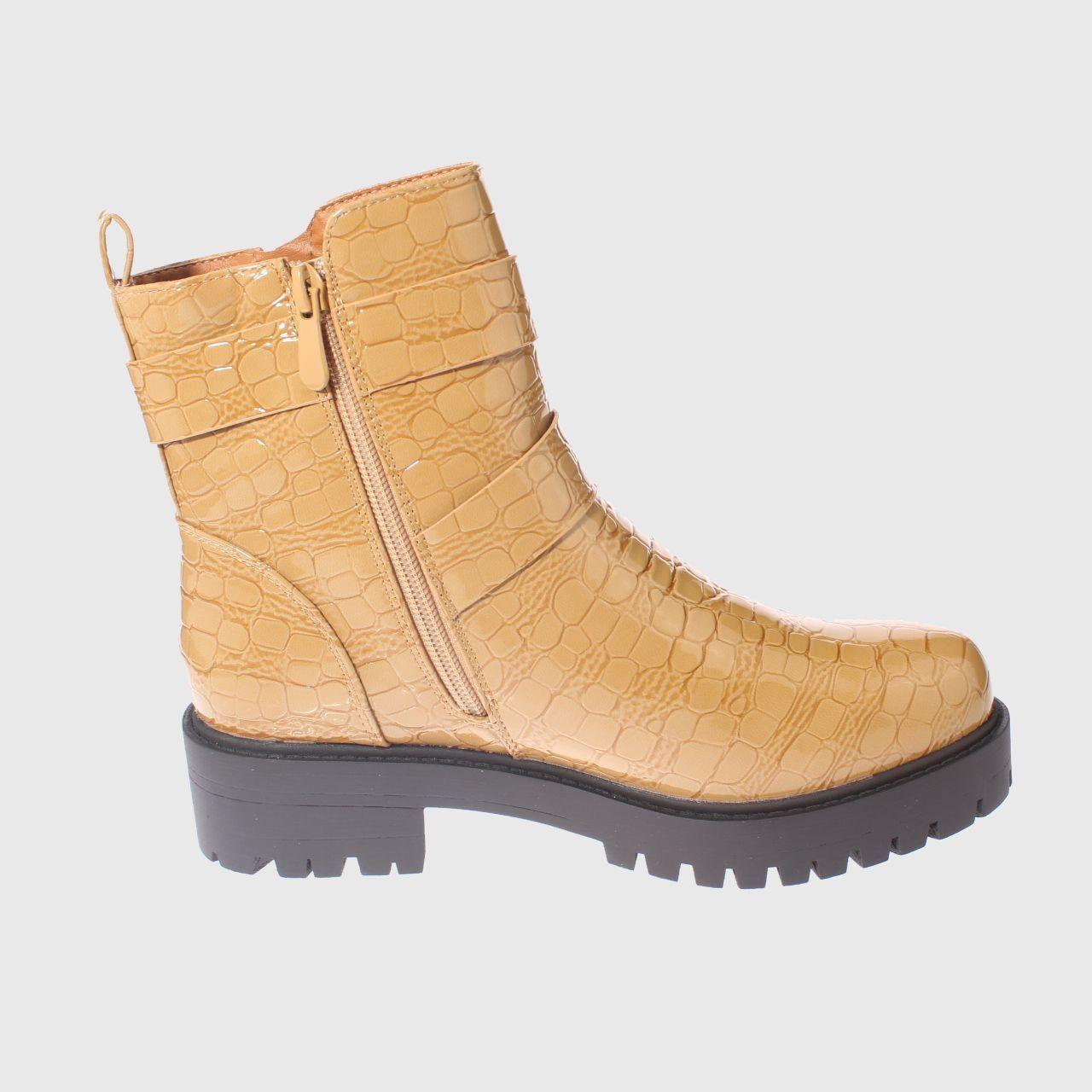 Botin Charol Camel Vía Franca Mujer-3