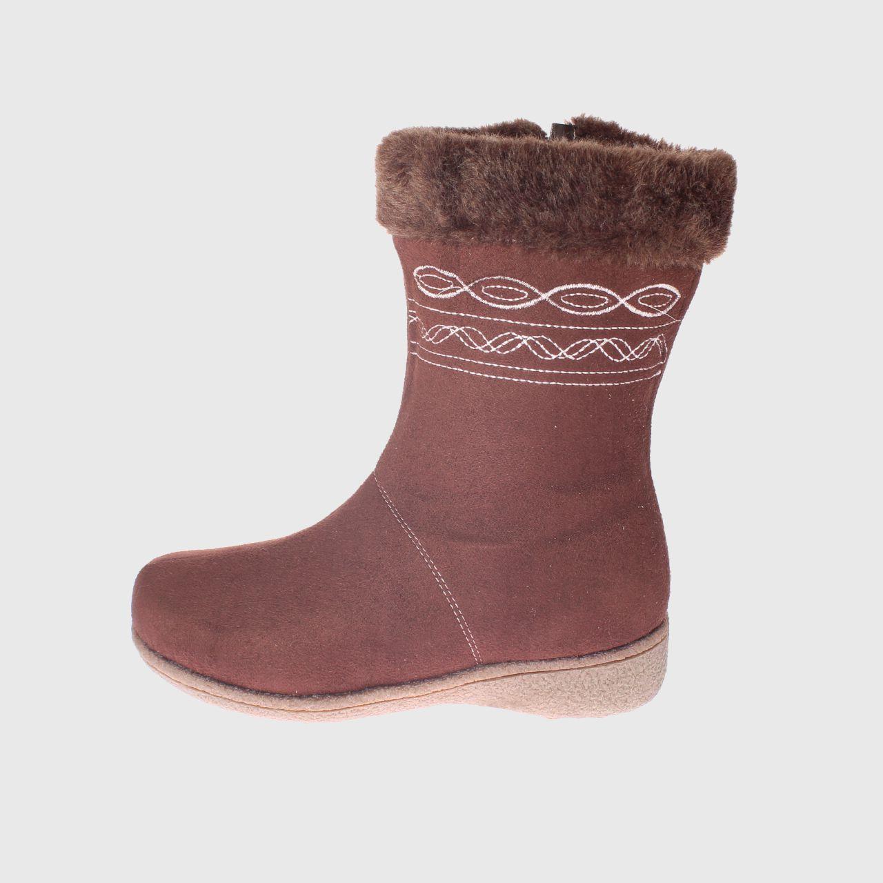 Bota piel Café Vía Franca Niña-1