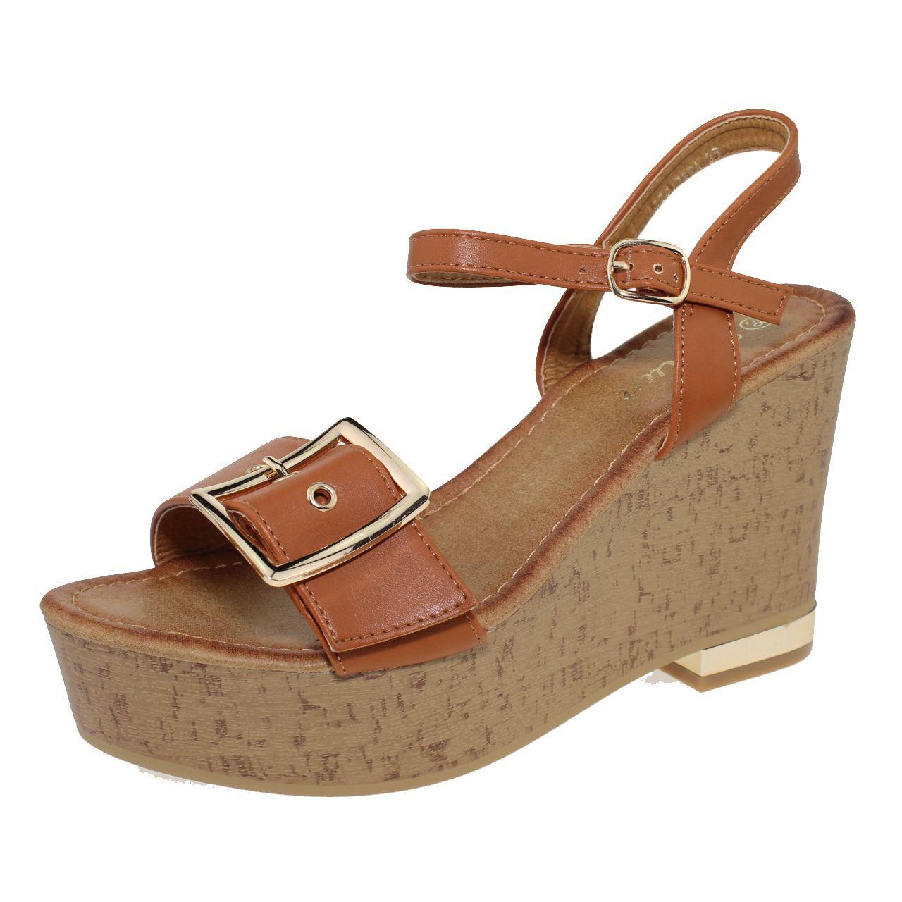 Sandalia Camel Vía Franca Mujer-0
