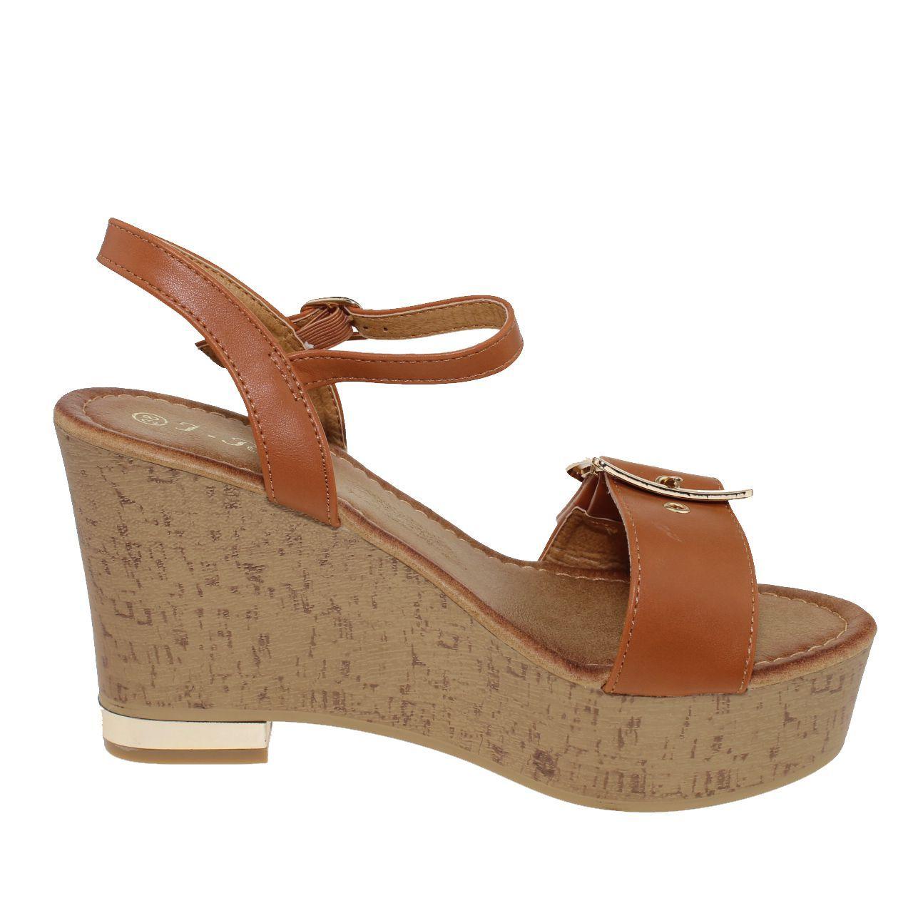 Sandalia Camel Vía Franca Mujer-1