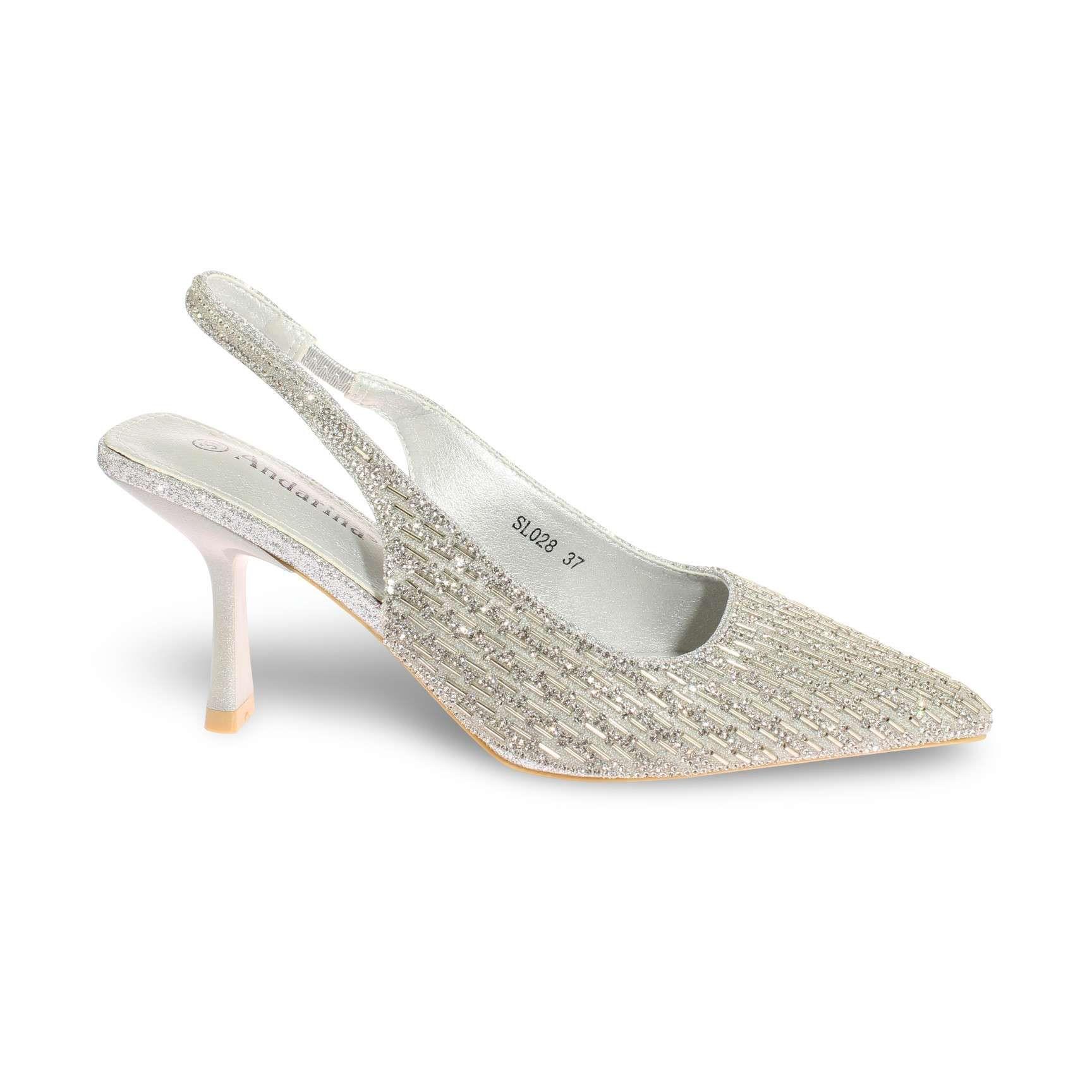 Zapato Taco Plateado Vía Franca Mujer Art: 5SL028PLATA-1