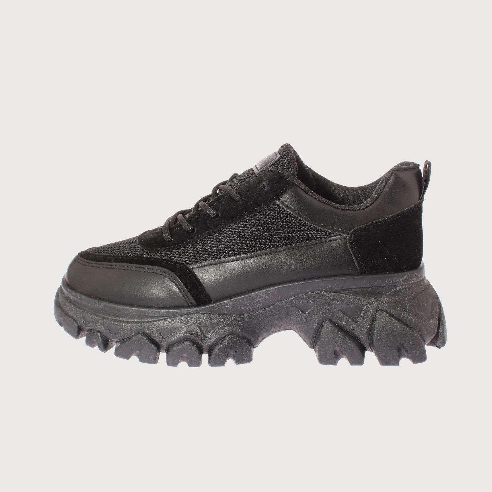 Zapatilla Plataforma Negro Vía Franca Mujer Art: 5LY036BLACK-1