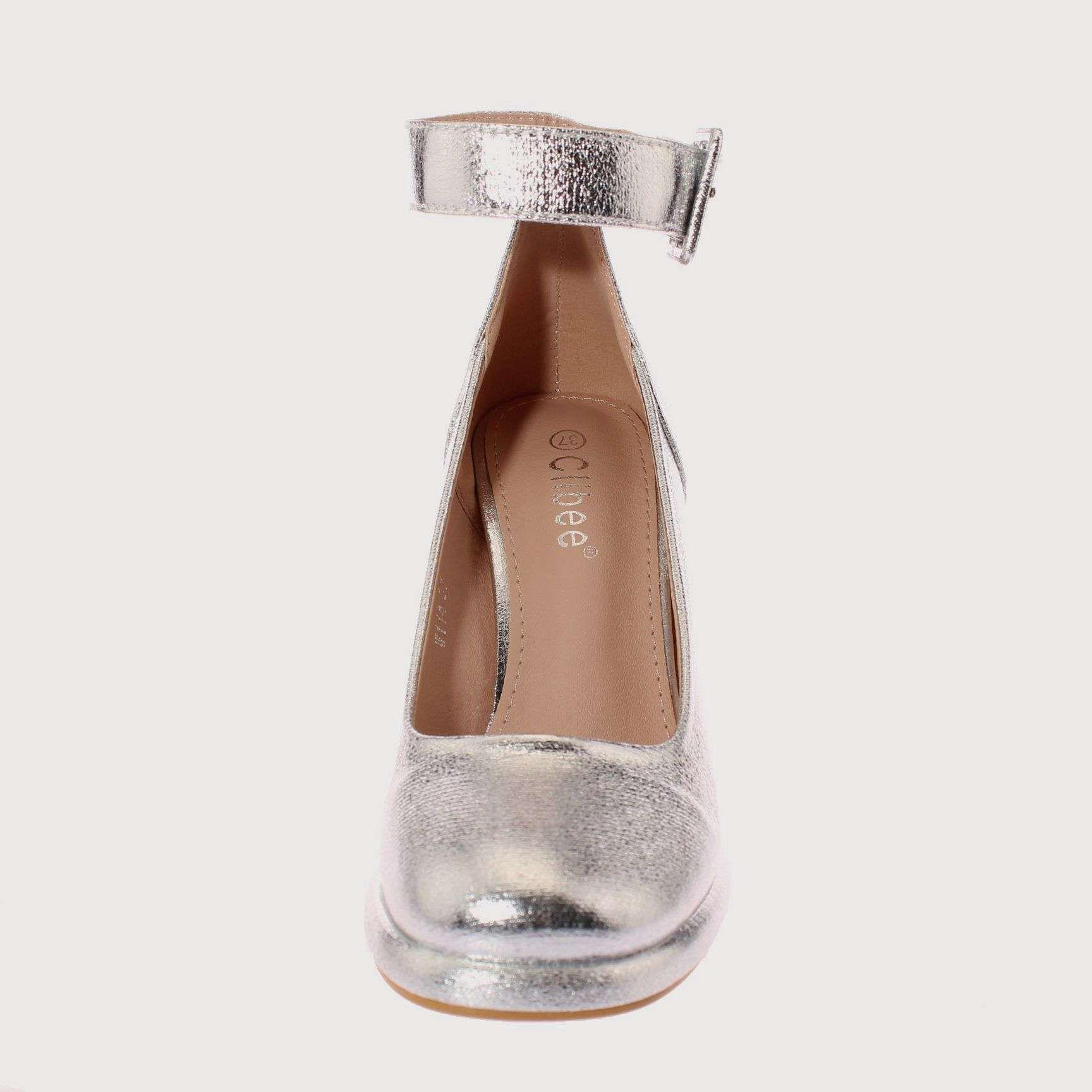 Zapato Tacón Plateado Vía Franca Mujer Art: 5W114SILVER-2