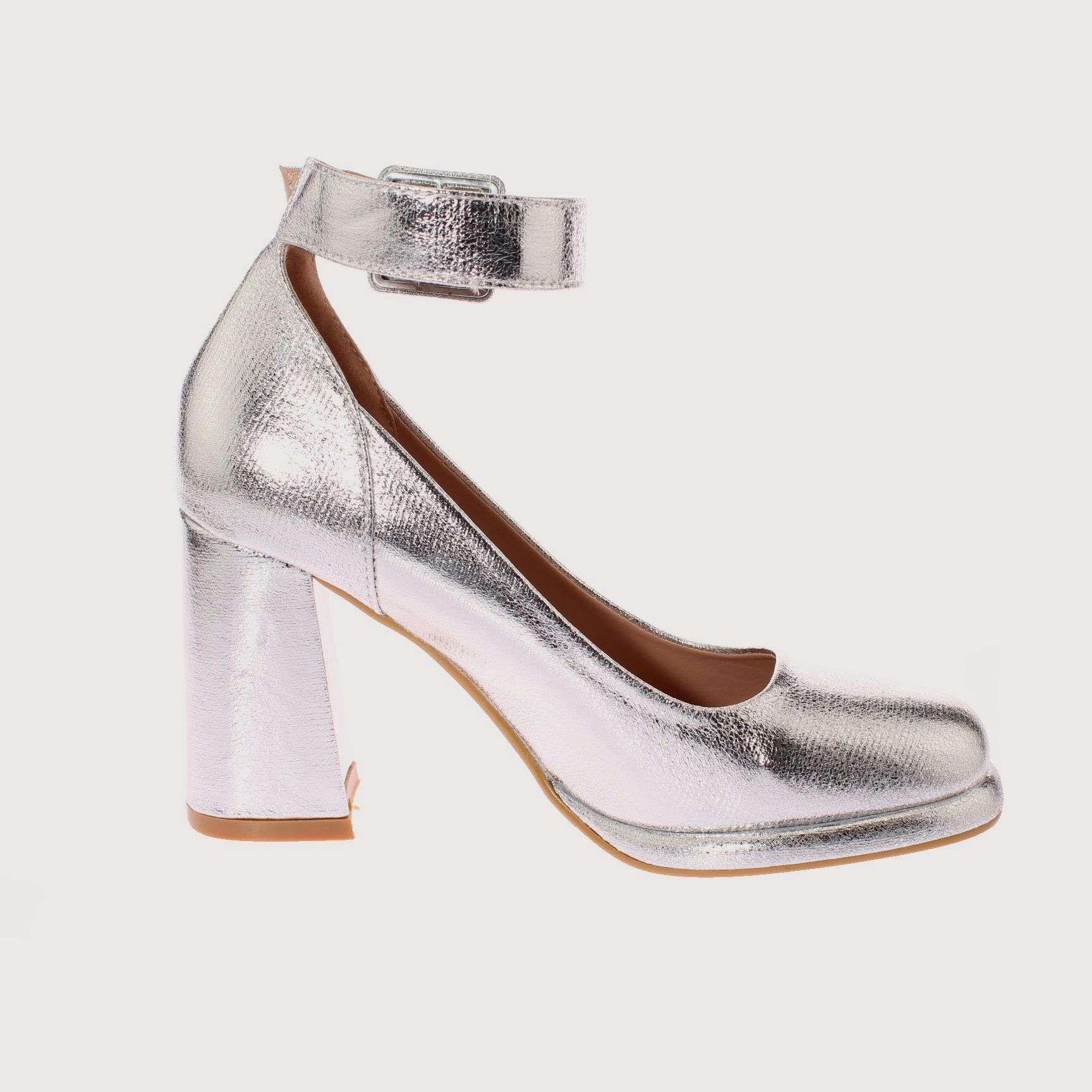 Zapato Tacón Plateado Vía Franca Mujer Art: 5W114SILVER-3
