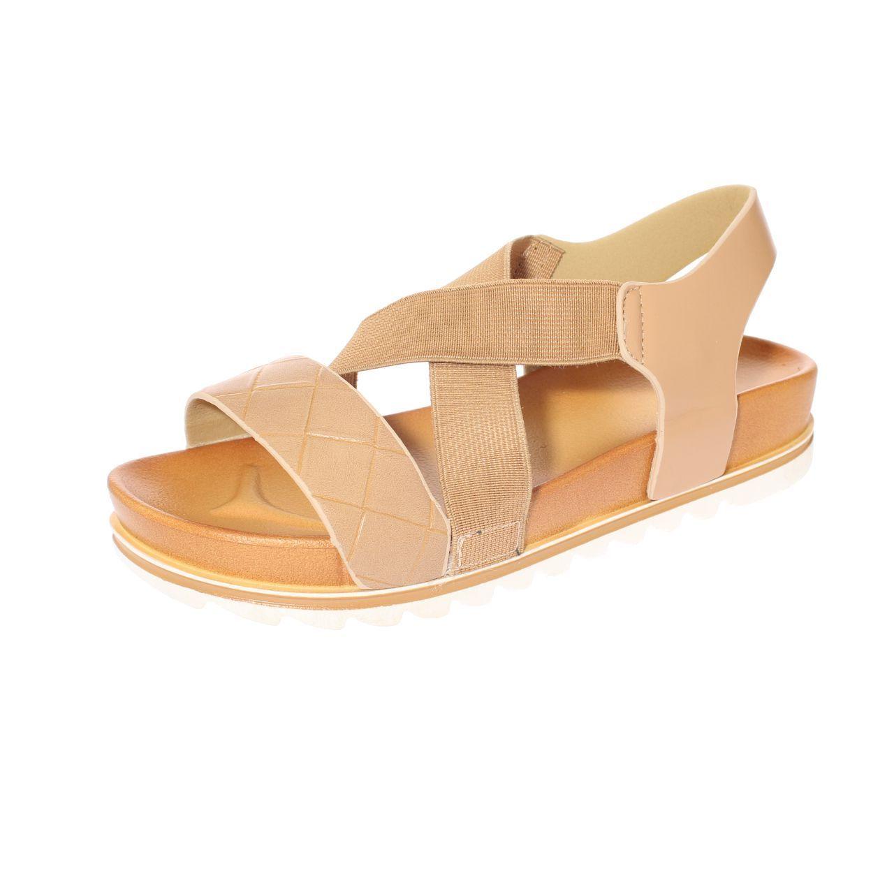 Sandalia plataforma Beige Vía Franca Mujer-0