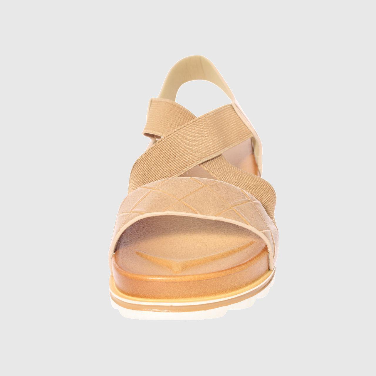 Sandalia plataforma Beige Vía Franca Mujer-2