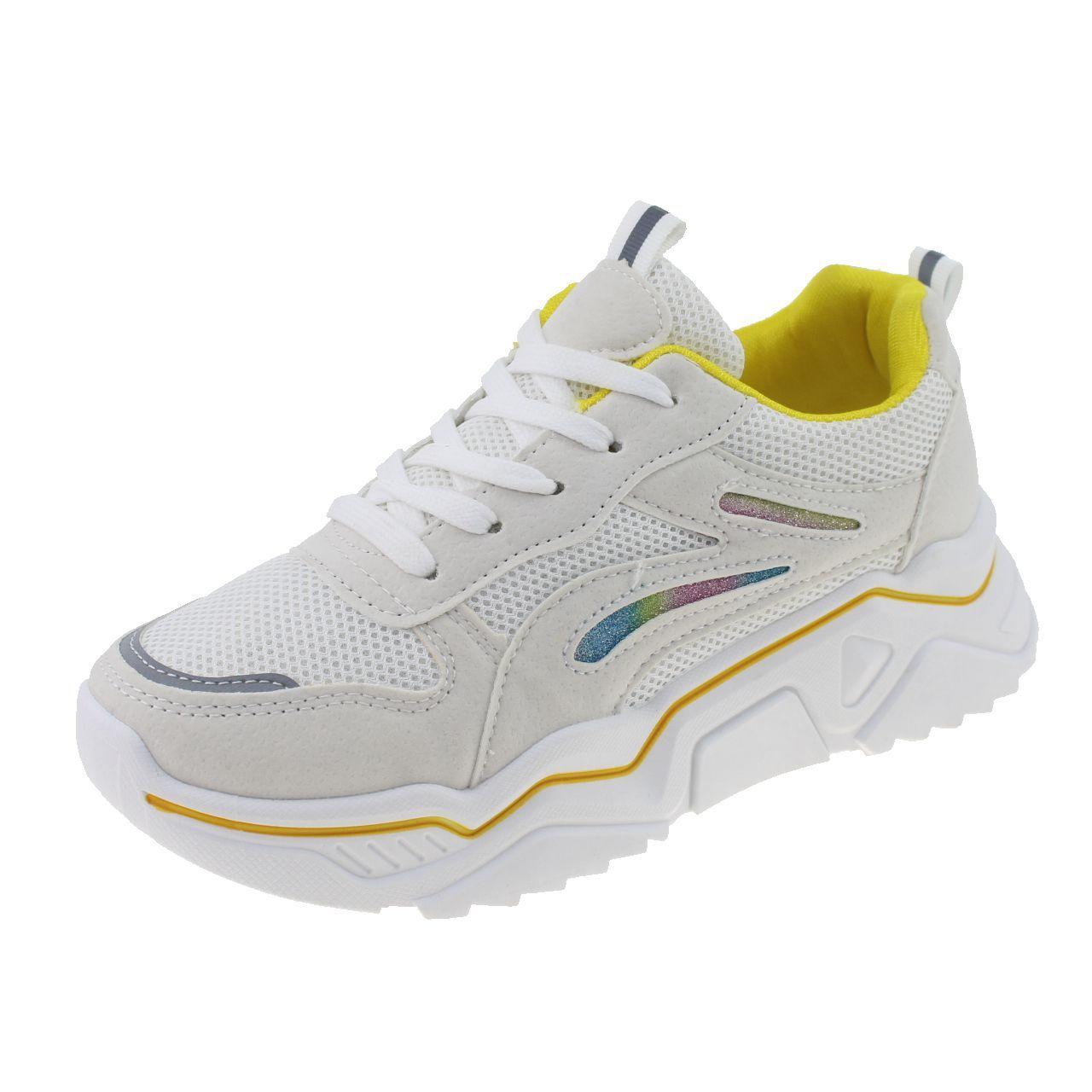 Zapatilla Blanco/Amarillo Vía Franca Mujer-0