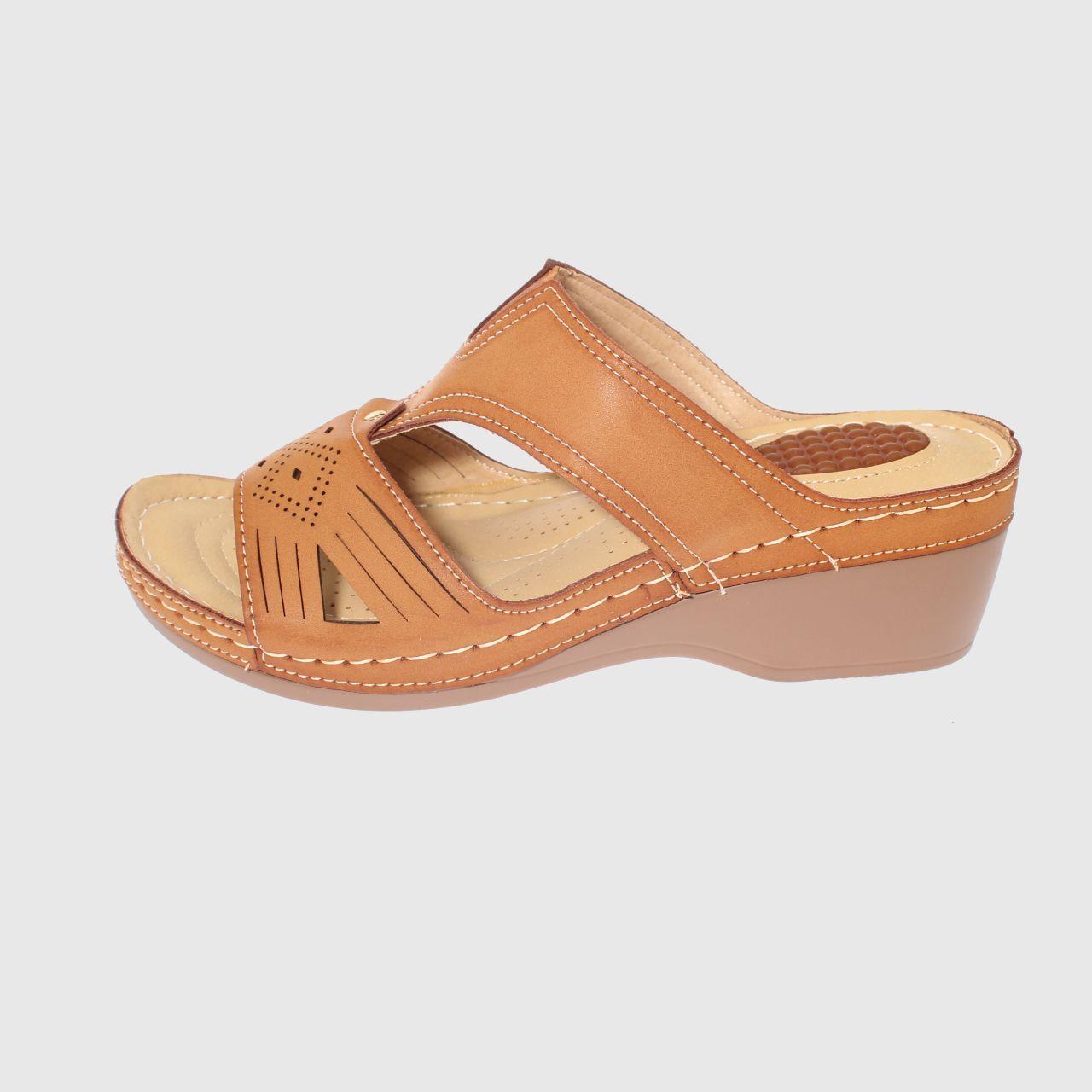 Sandalia Confort Camel Vía Franca Mujer-1