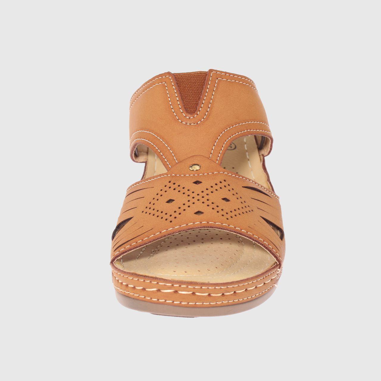 Sandalia Confort Camel Vía Franca Mujer-2