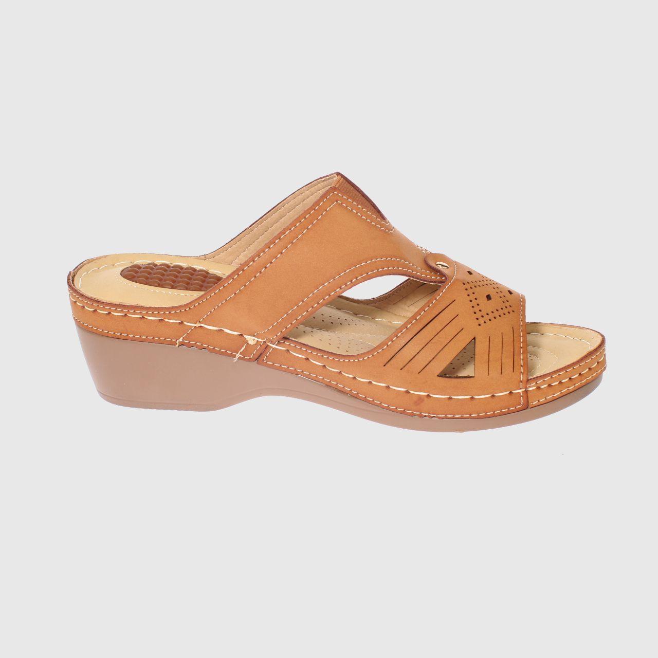 Sandalia Confort Camel Vía Franca Mujer-3