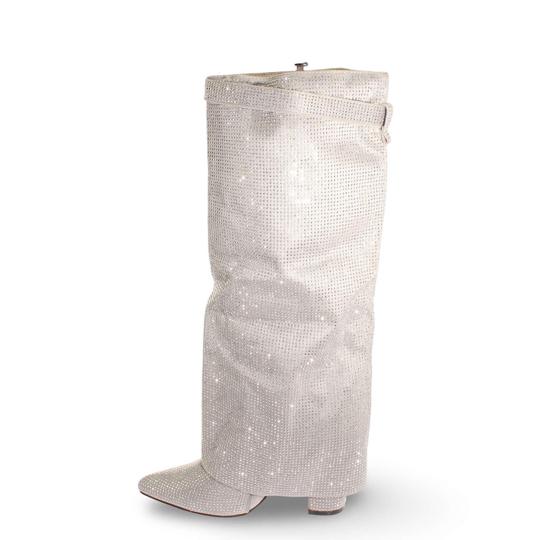 Bota Cristal Plateado Vía Franca Mujer Art: 5PG530616SILVER-3