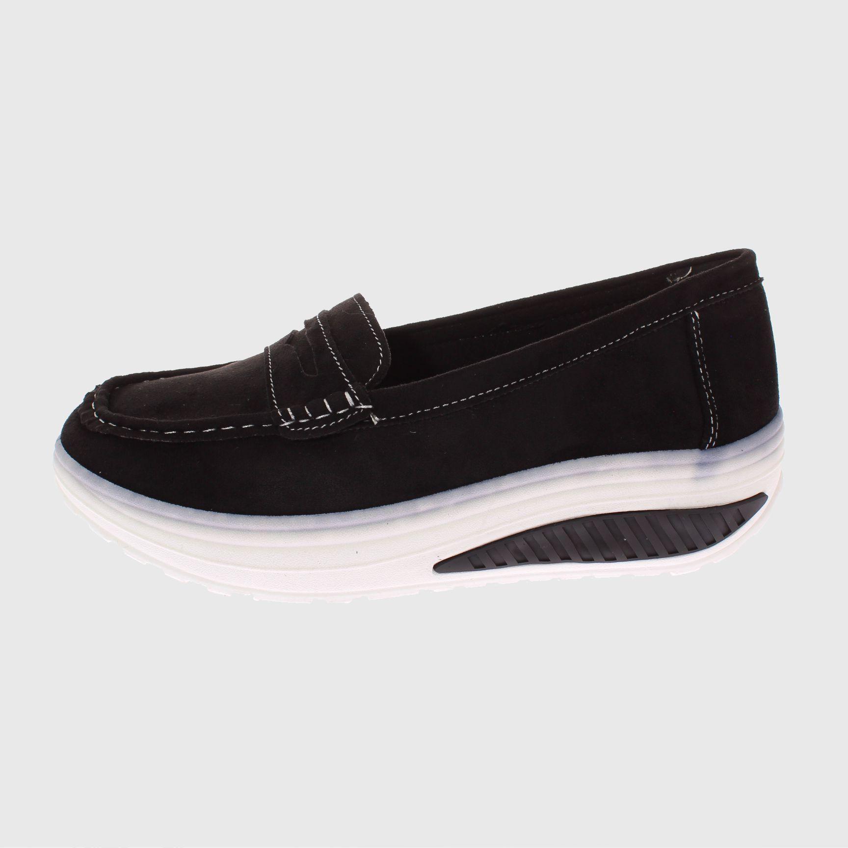 Mocasín Negro Vía Franca Mujer-1