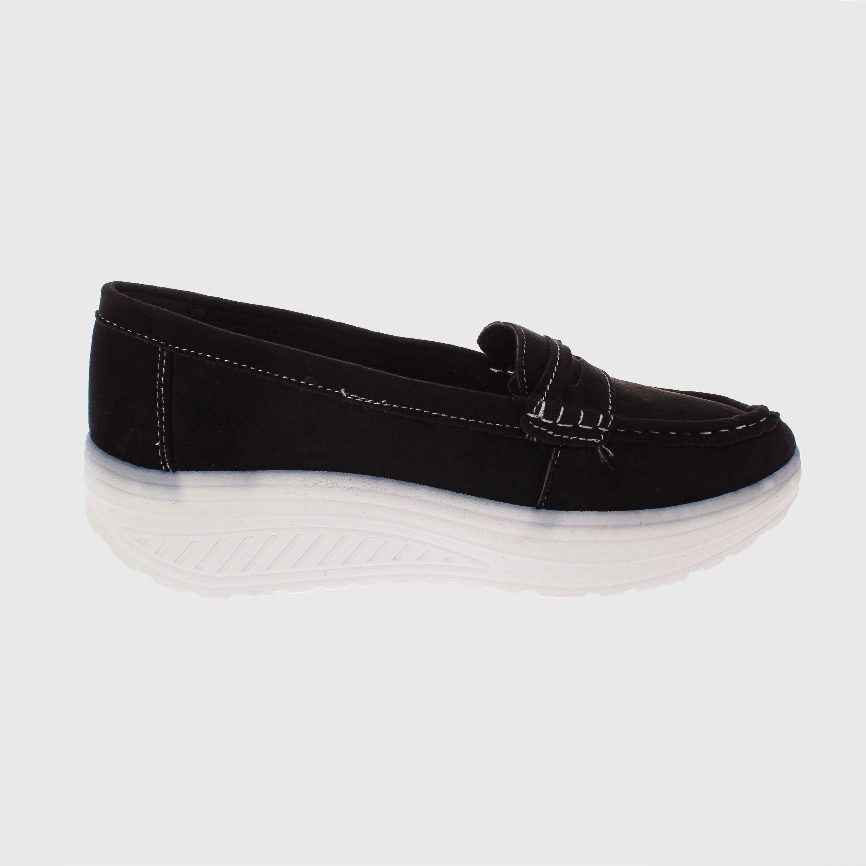 Mocasín Negro Vía Franca Mujer-3