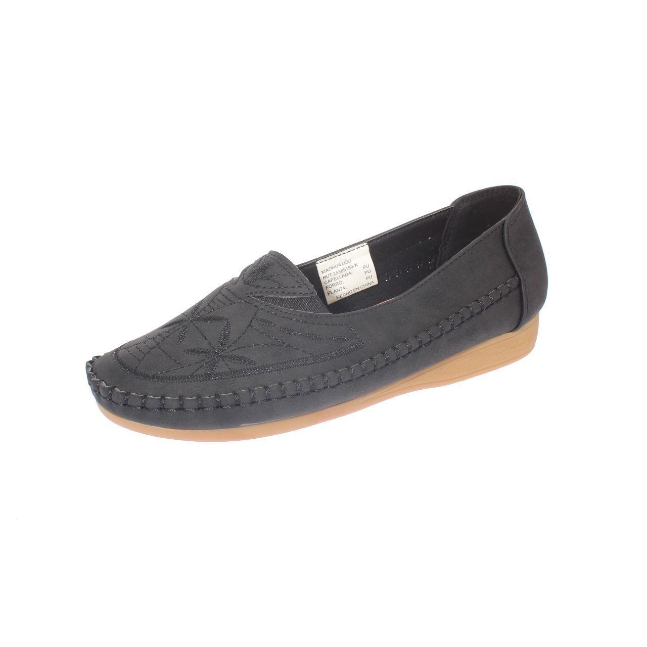 Mocasín Negro Vía franca Mujer-0