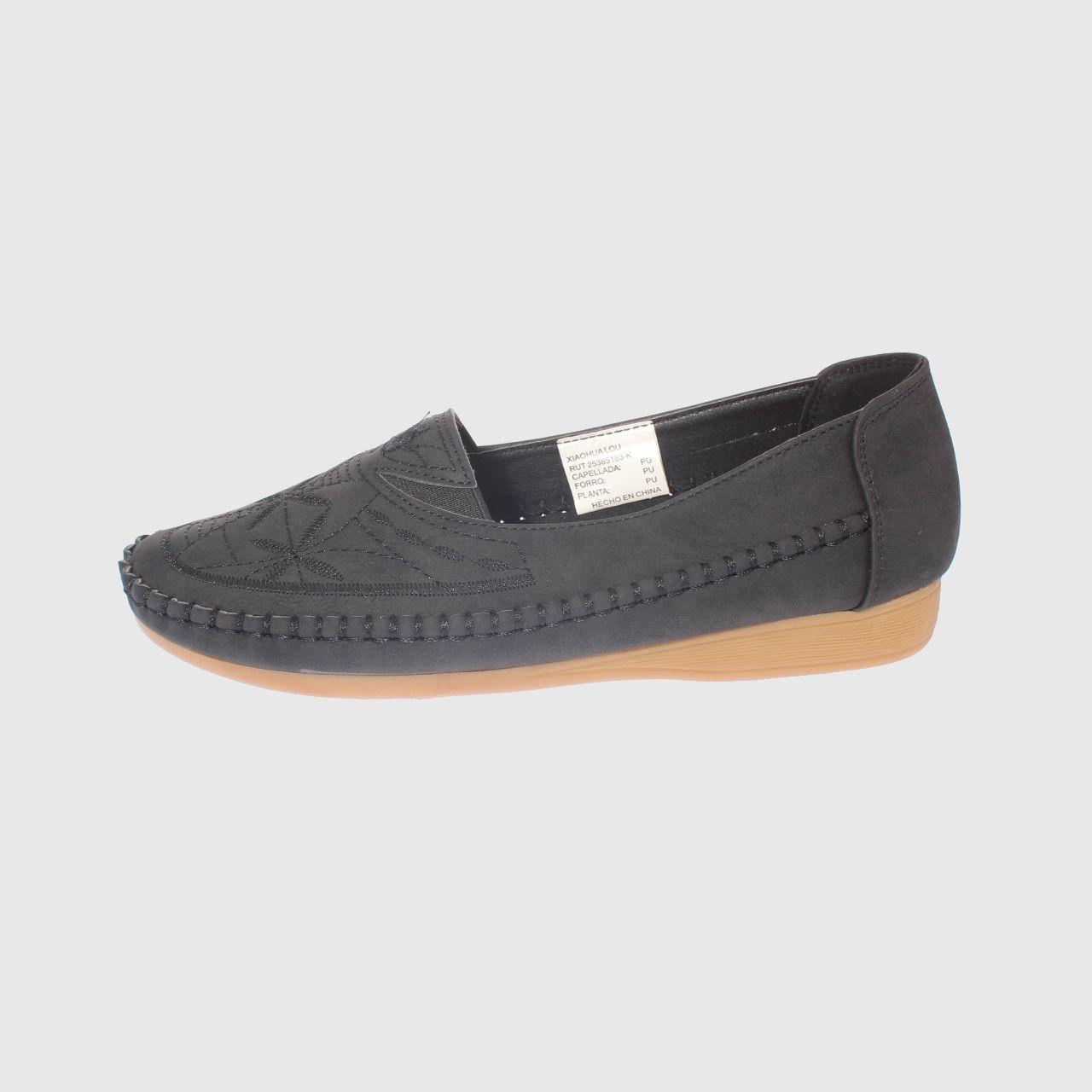 Mocasín Negro Vía franca Mujer-1